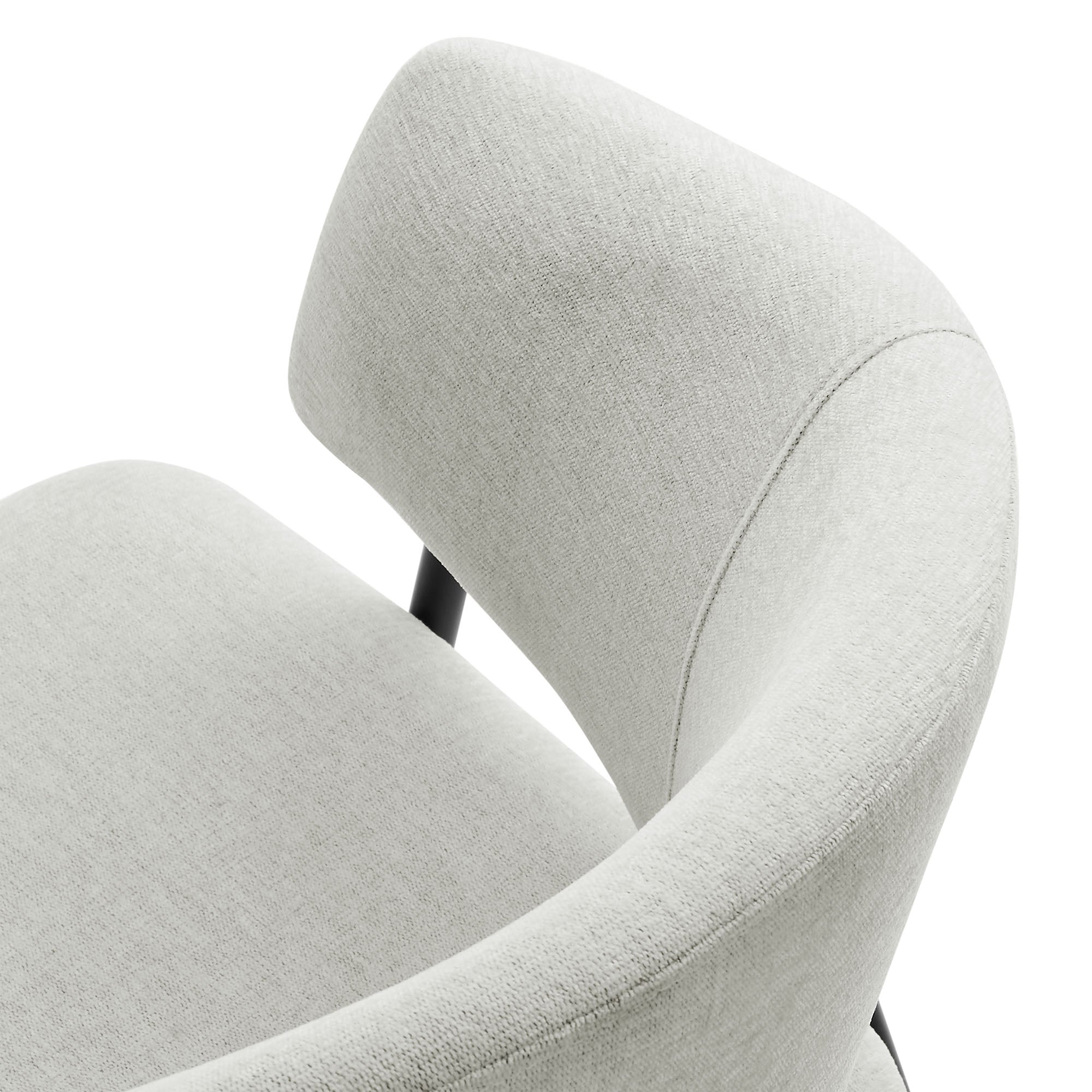 Nella Upholstered Heathered Chenille Dining Chairs Set of 2, Newsprint Black