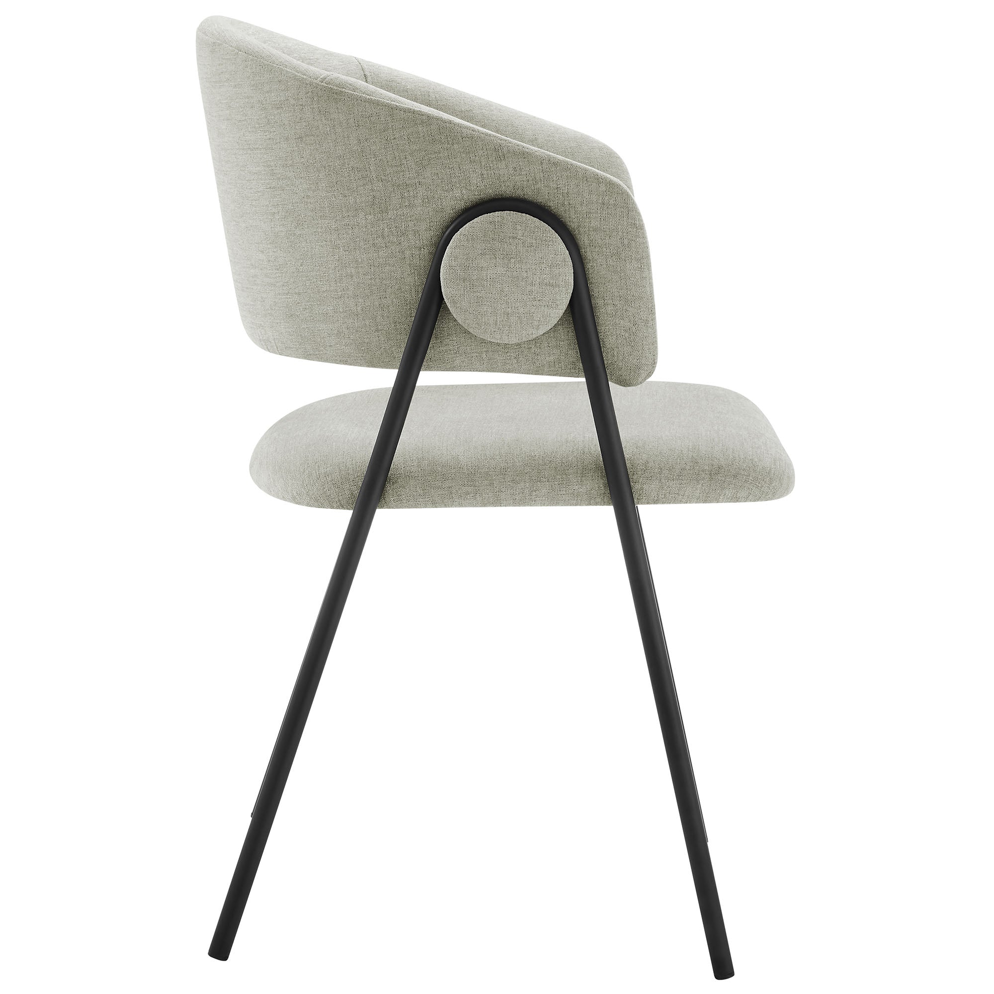 Nella Upholstered Heathered Chenille Dining Chairs Set of 2, Taupe Black