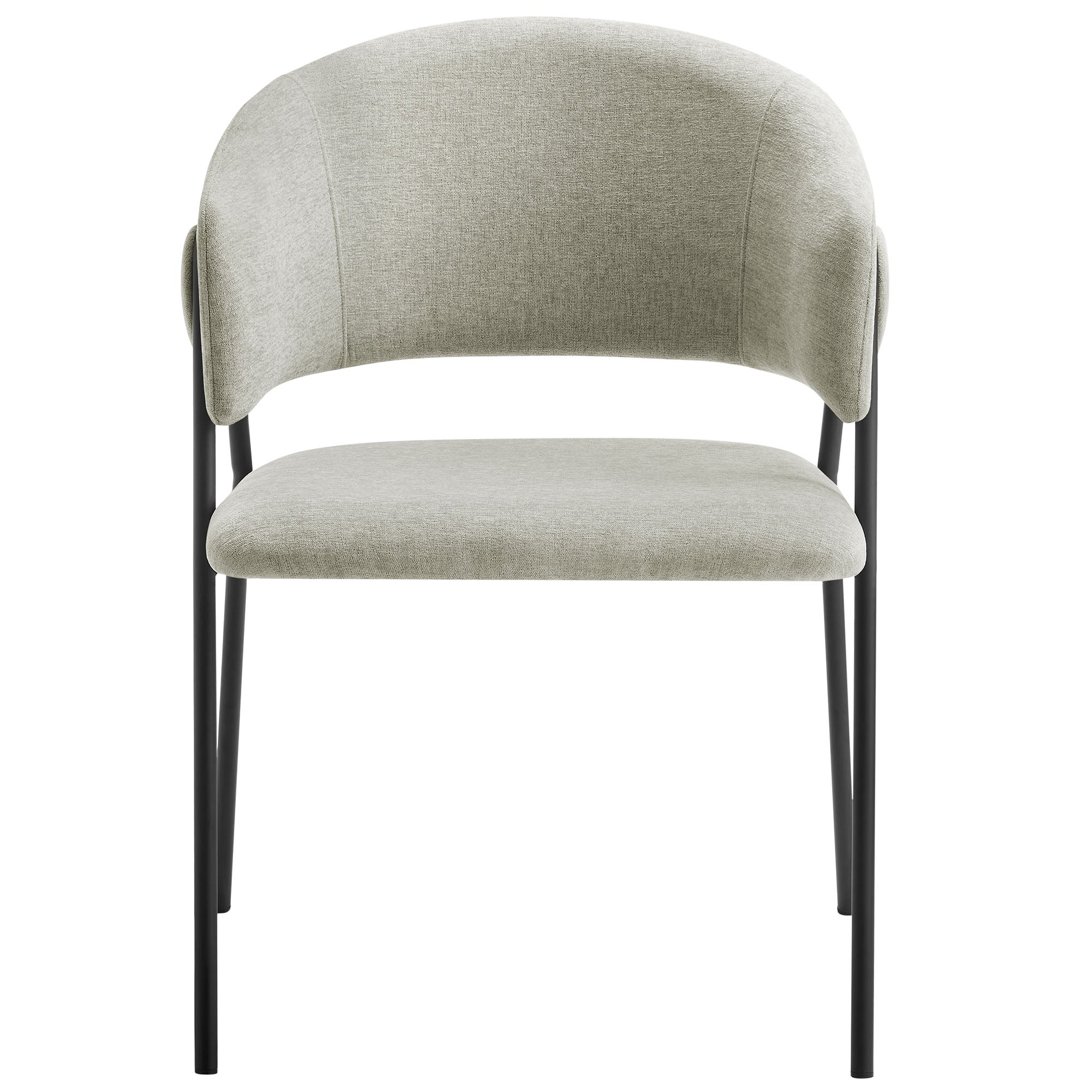 Nella Upholstered Heathered Chenille Dining Chairs Set of 2, Taupe Black
