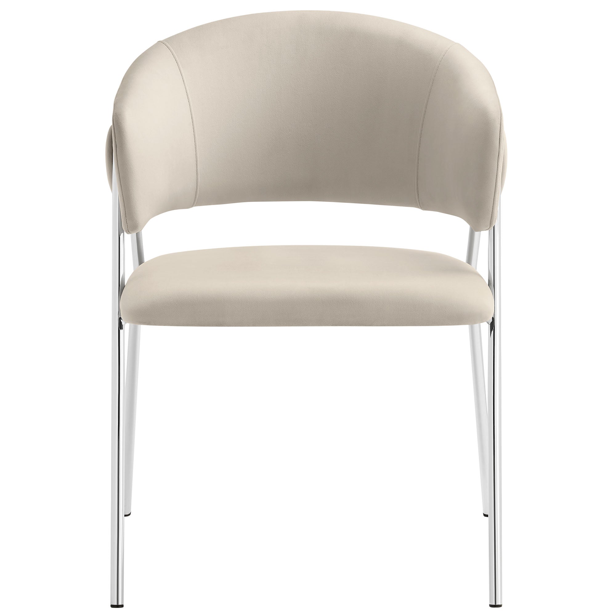 Nella Upholstered Performance Velvet Dining Chair Set of 2, Almond Silver