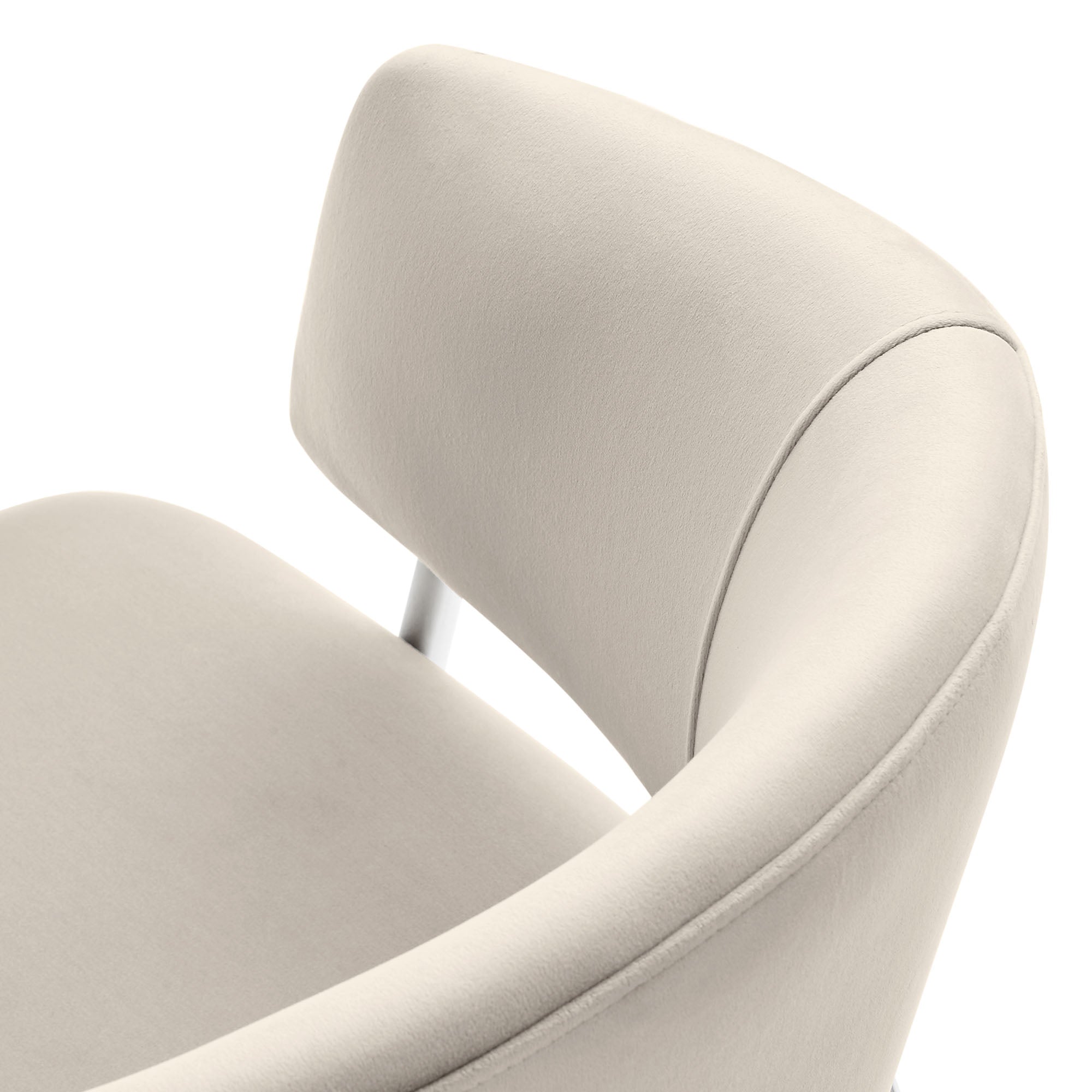 Nella Upholstered Performance Velvet Dining Chair Set of 2, Almond Silver