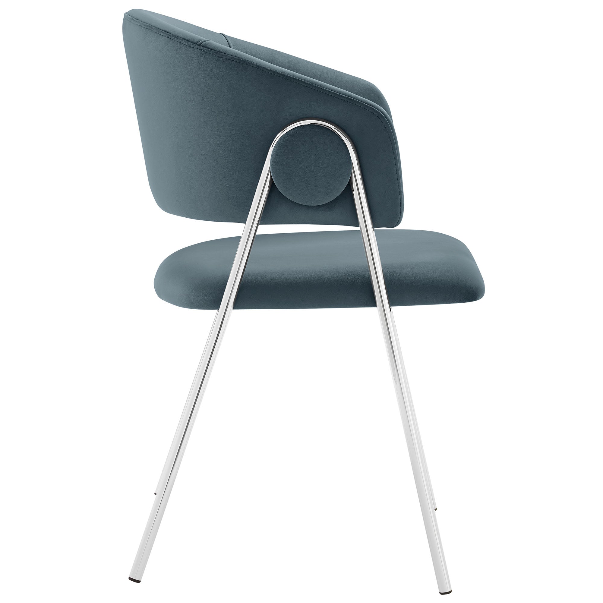 Nella Upholstered Performance Velvet Dining Chair Set of 2, Cadet Blue
