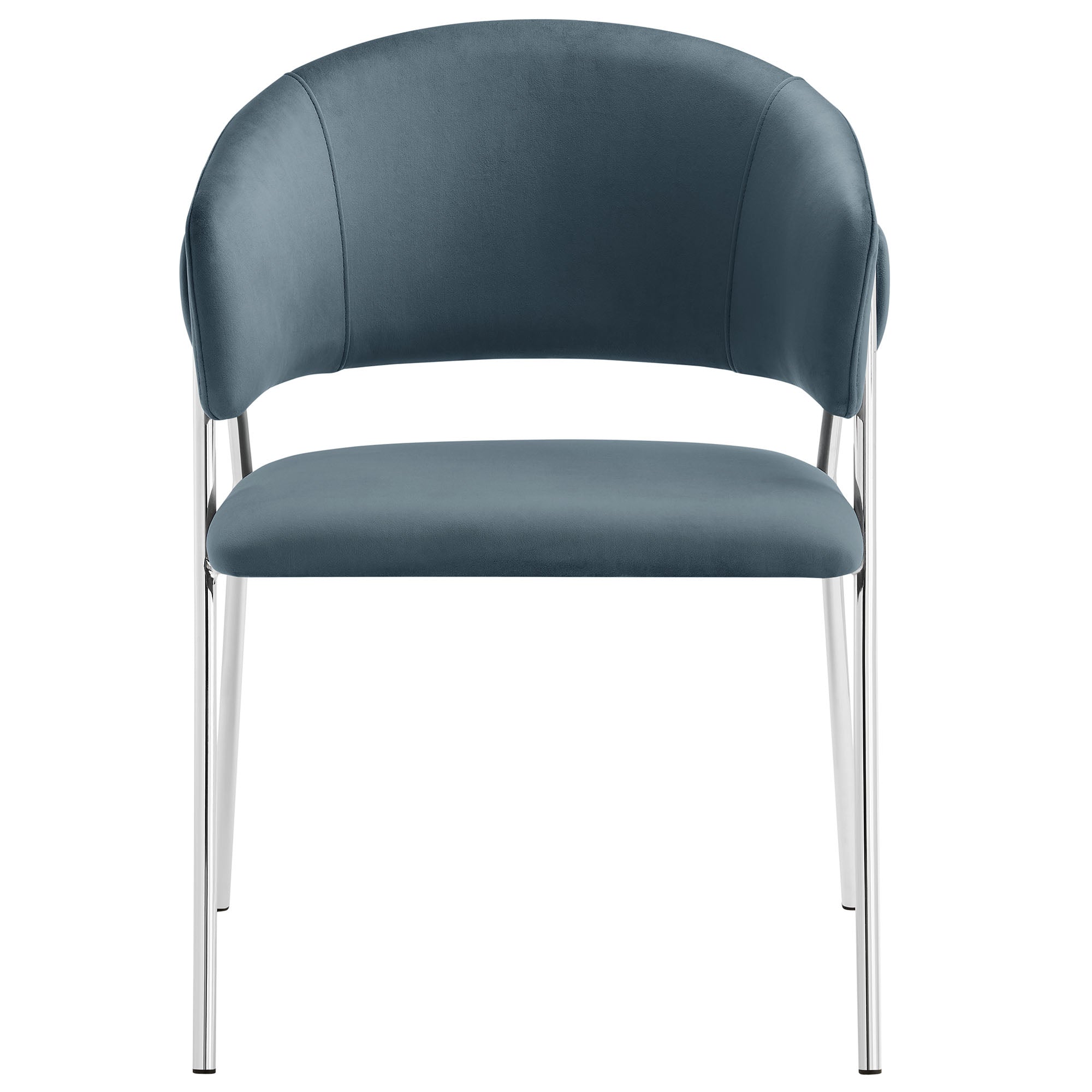 Nella Upholstered Performance Velvet Dining Chair Set of 2, Cadet Blue