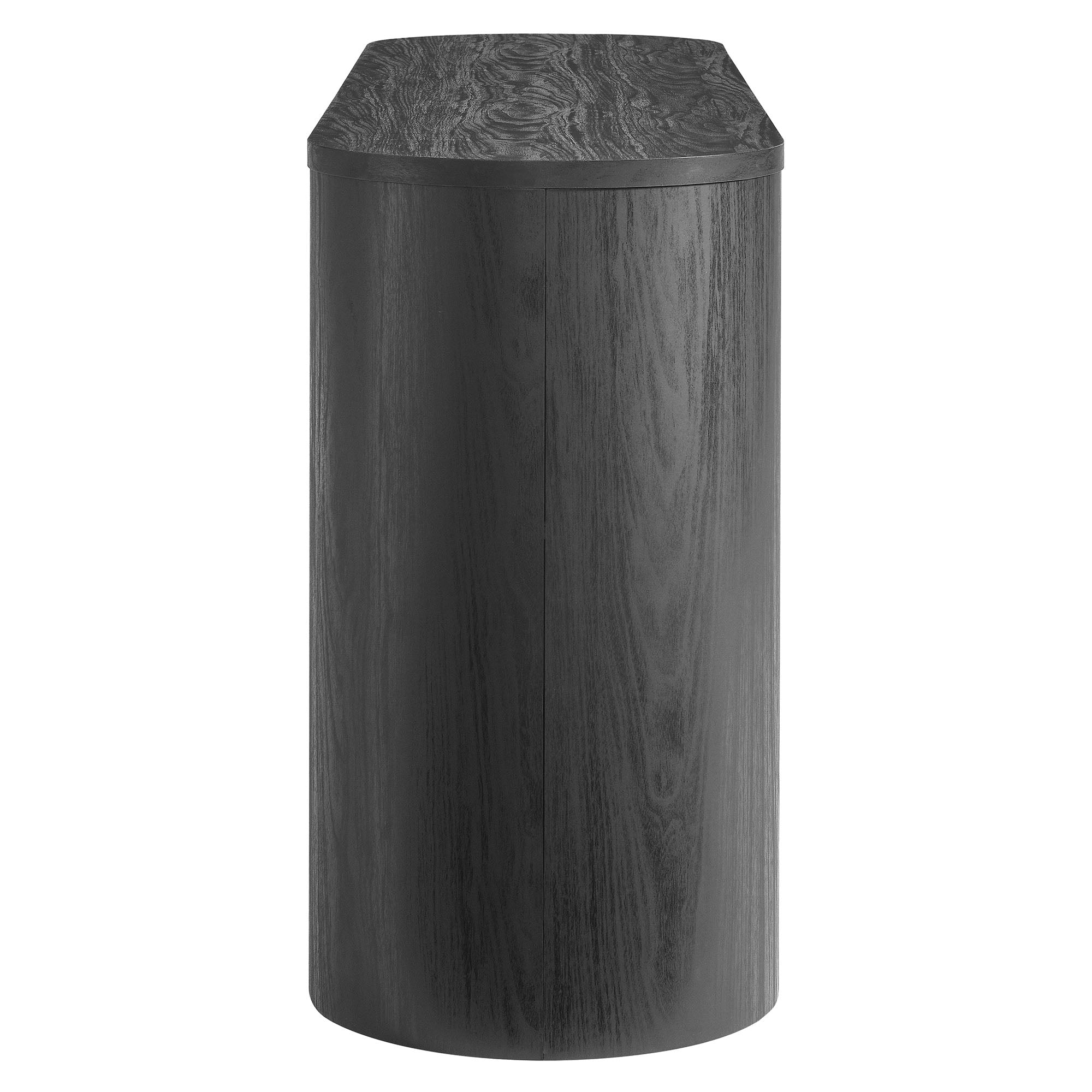 Duval 71" Rounded Sideboard Storage Cabinet, Black