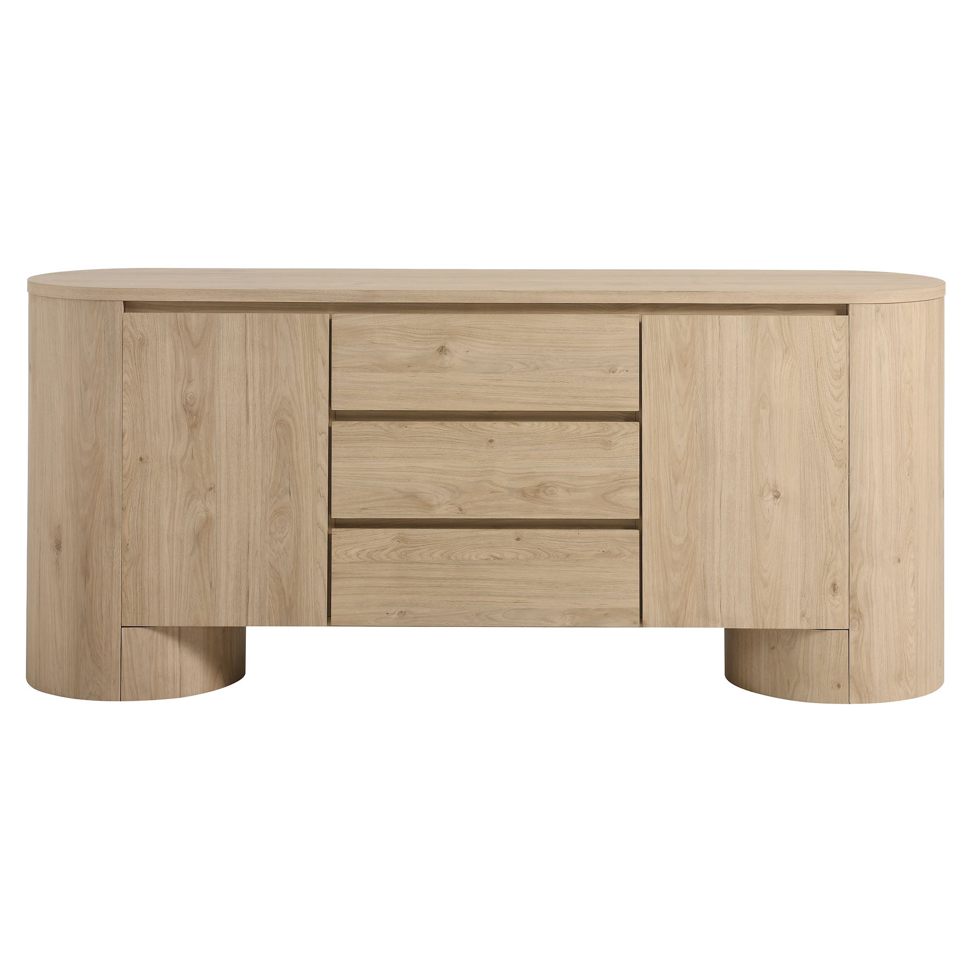 Duval 71" Rounded Sideboard Storage Cabinet, Hickory Frost
