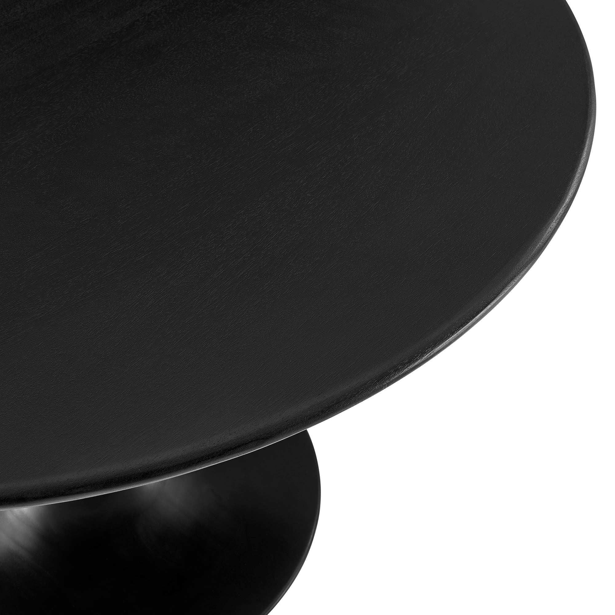 Lippa 48" Round Solid Wood Dining Table, Black