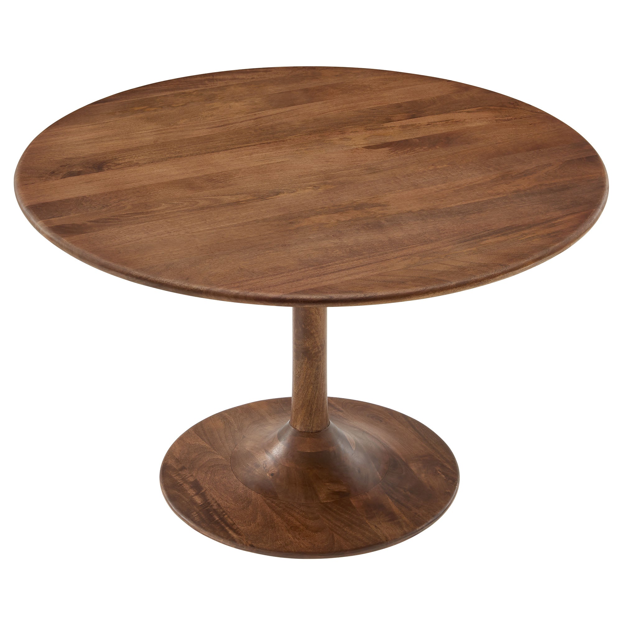 Lippa 48" Round Solid Wood Dining Table, Walnut