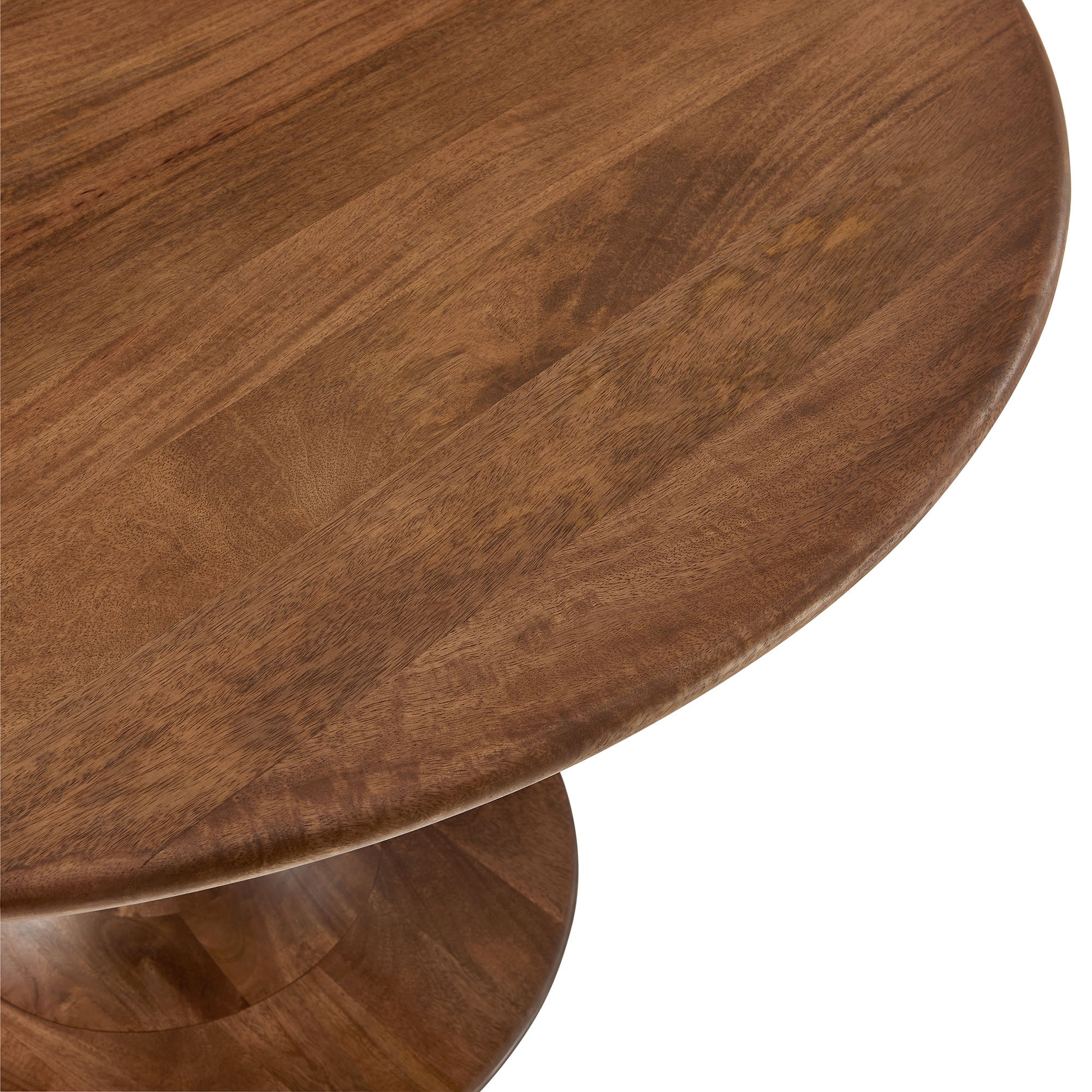 Lippa 48" Round Solid Wood Dining Table, Walnut
