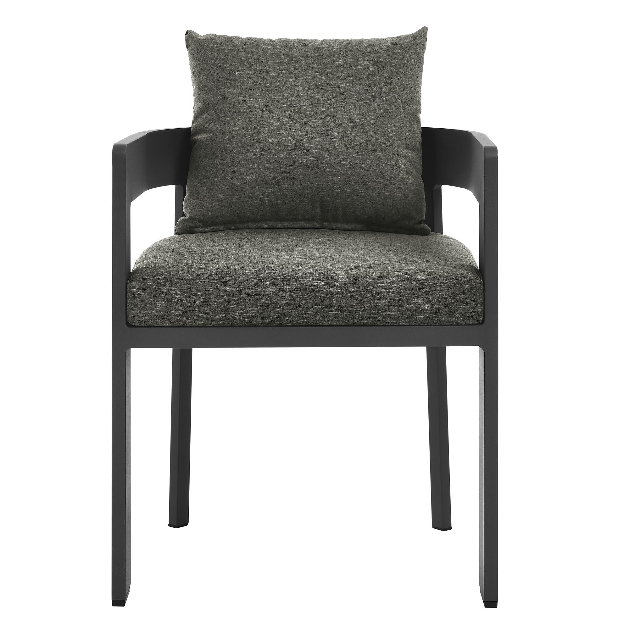 Tahoe Outdoor Patio Aluminum Dining Chair, Gray Charcoal