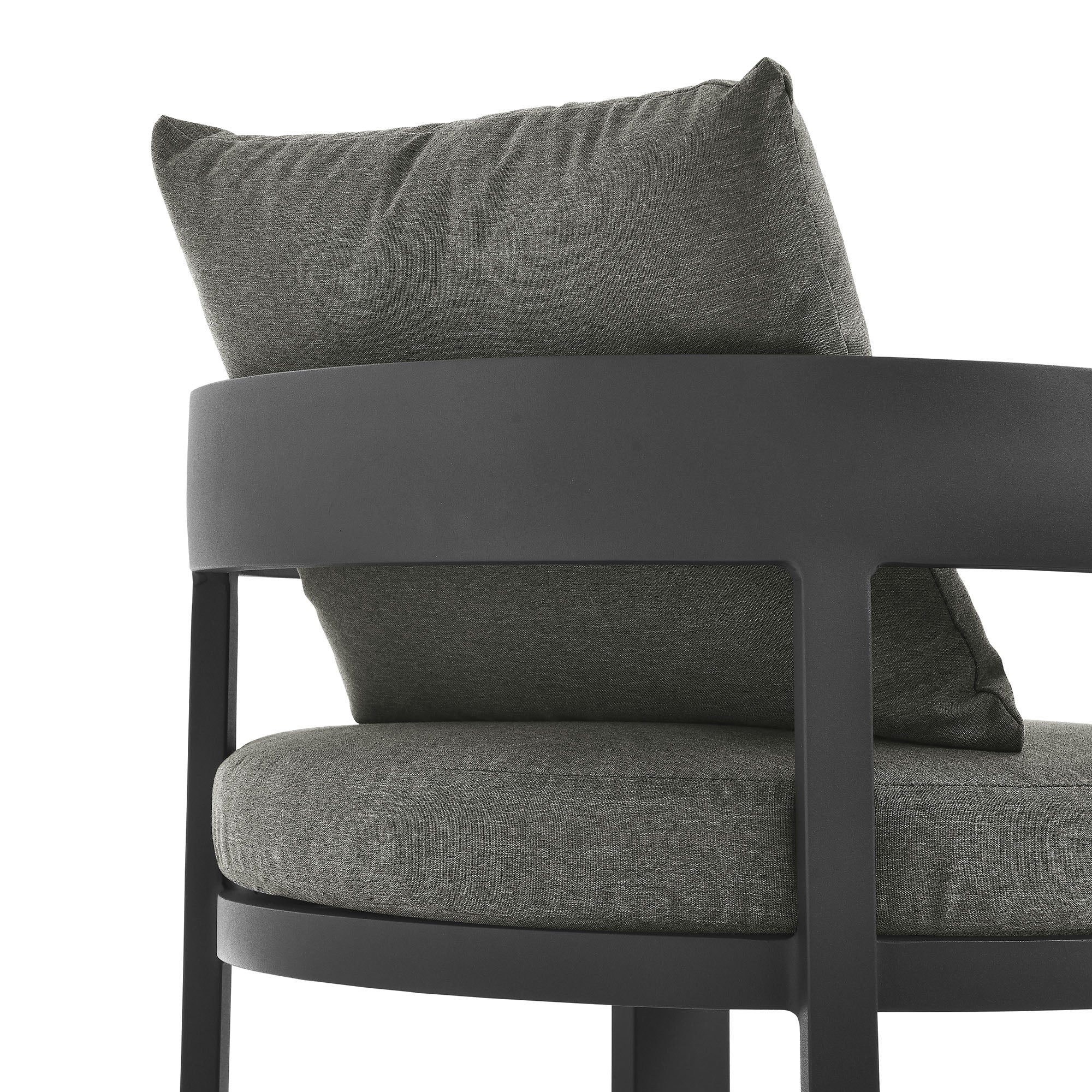 Tahoe Outdoor Patio Aluminum Dining Chair, Gray Charcoal