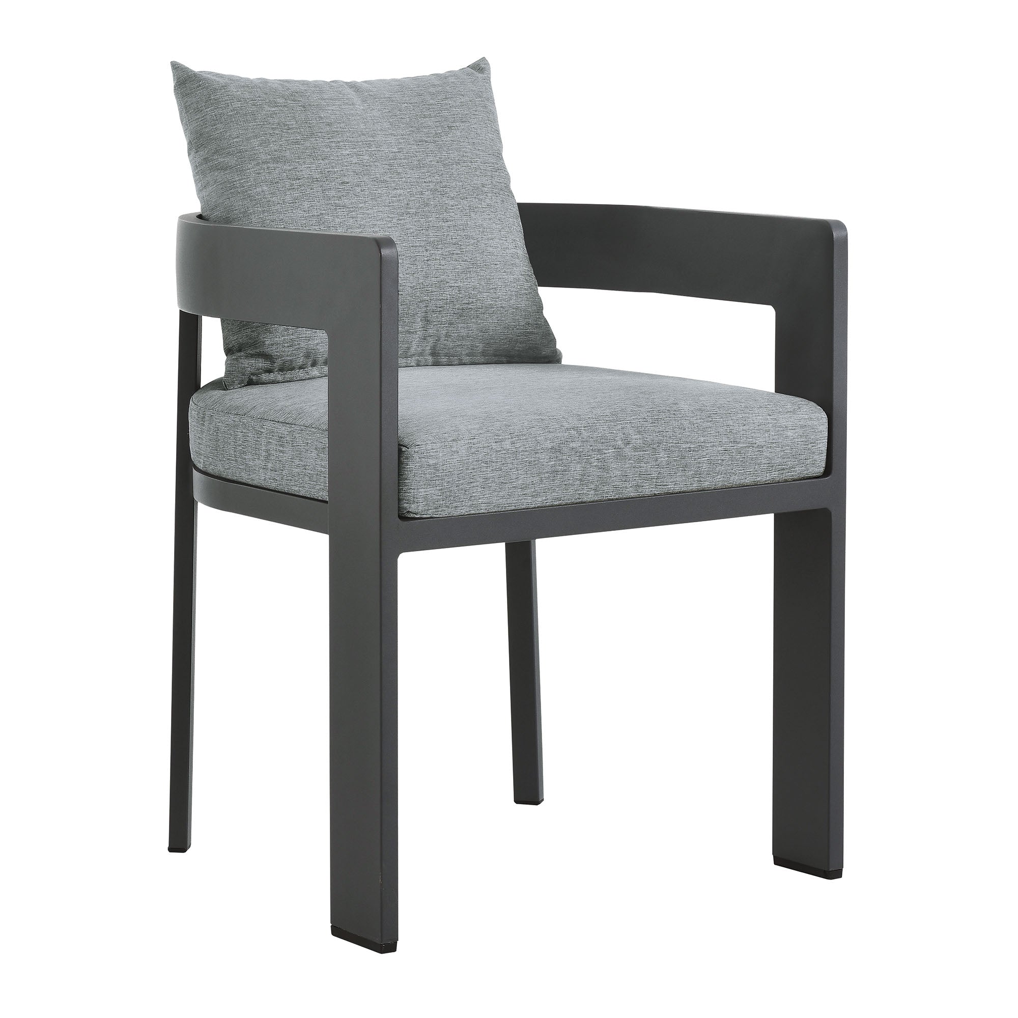 Tahoe Outdoor Patio Aluminum Dining Chair, Gray Gray