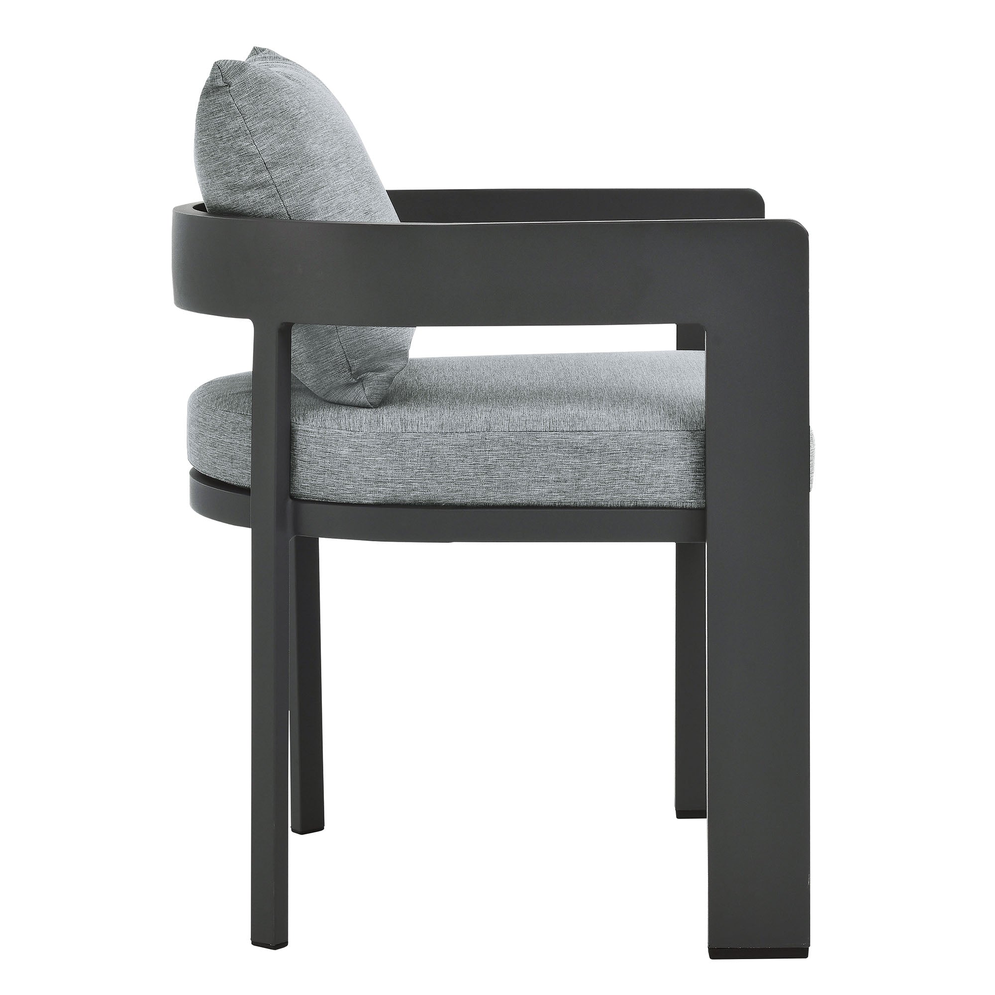 Tahoe Outdoor Patio Aluminum Dining Chair, Gray Gray