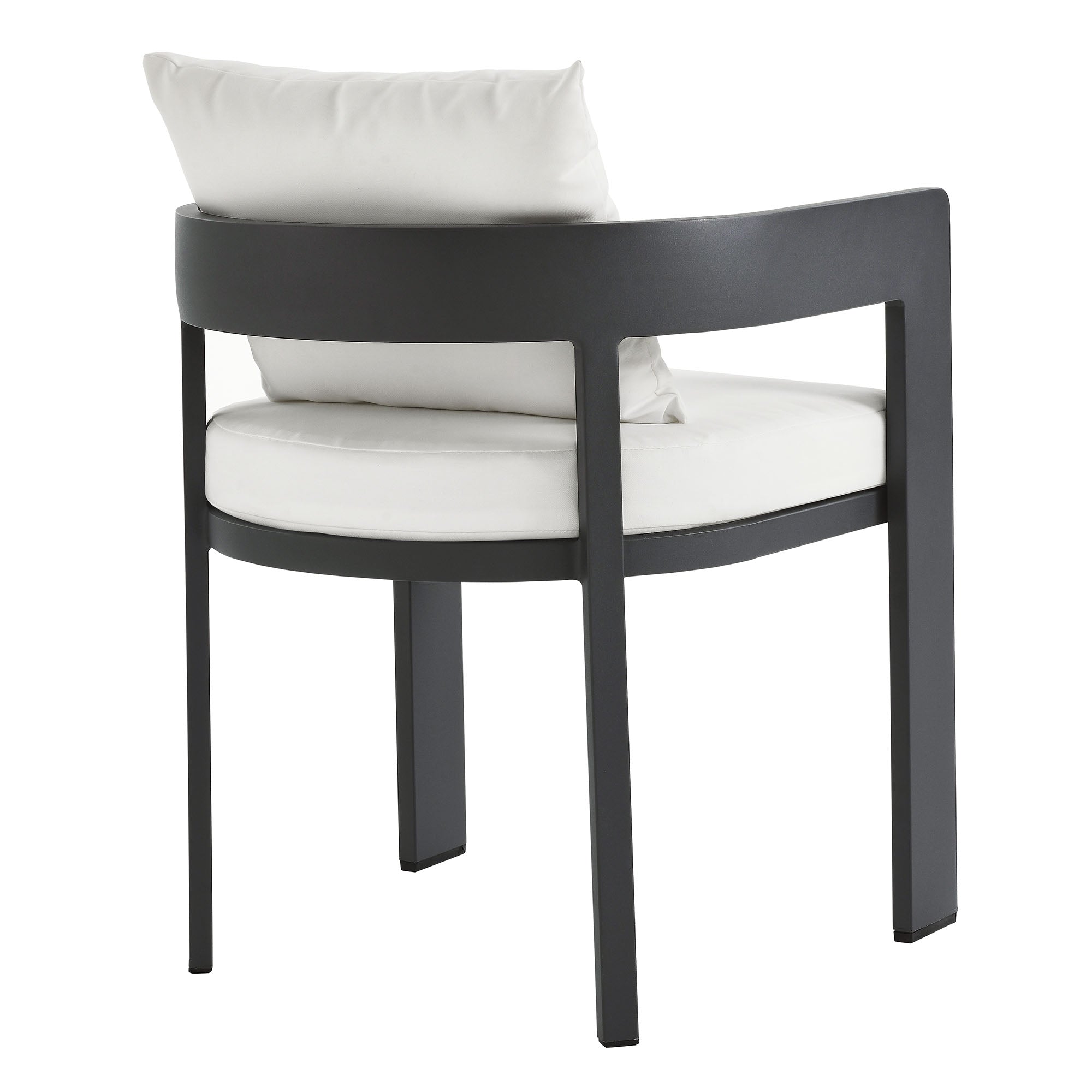 Tahoe Outdoor Patio Aluminum Dining Chair, Gray White