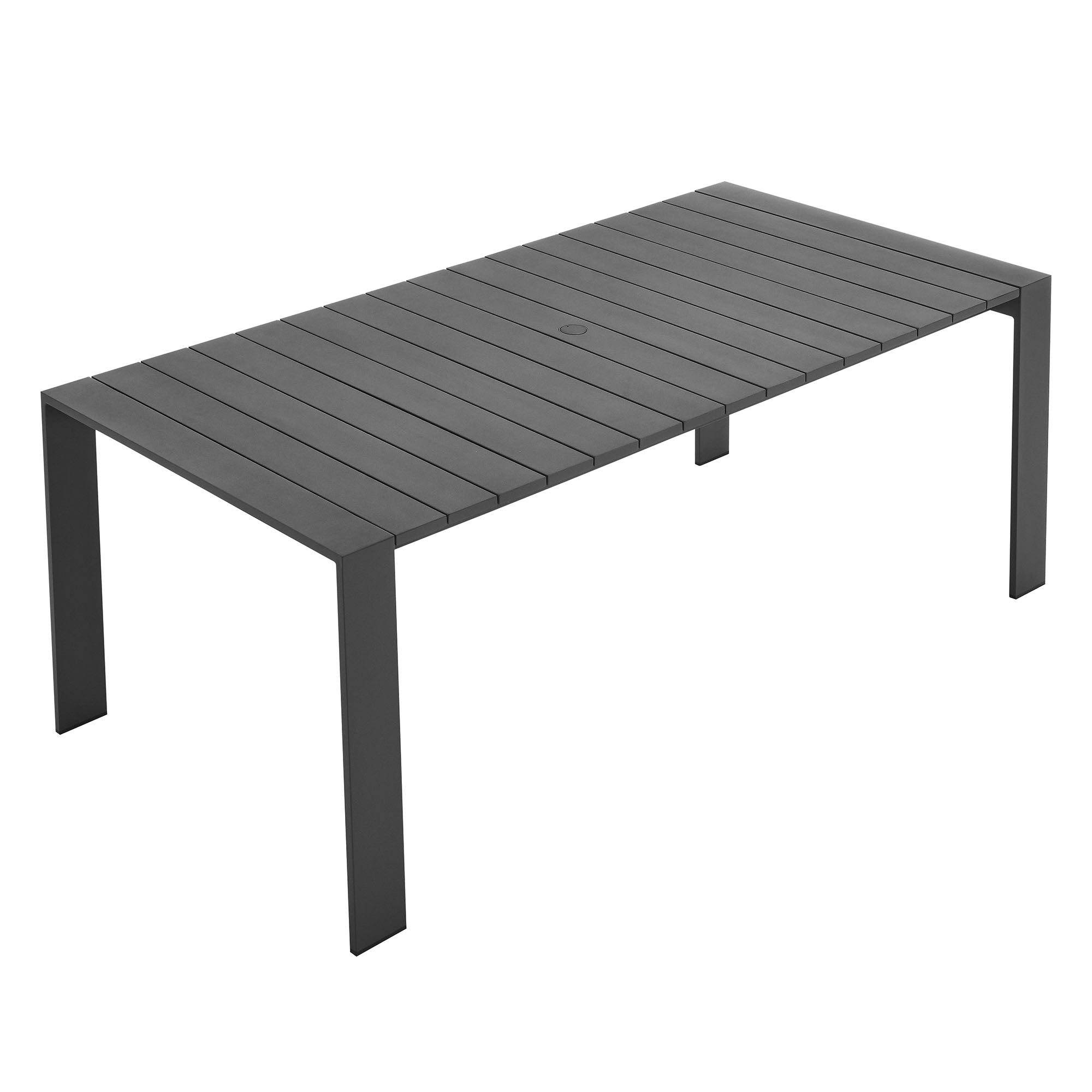 Tahoe Rectangular Outdoor Patio Aluminum Dining Table, Gray