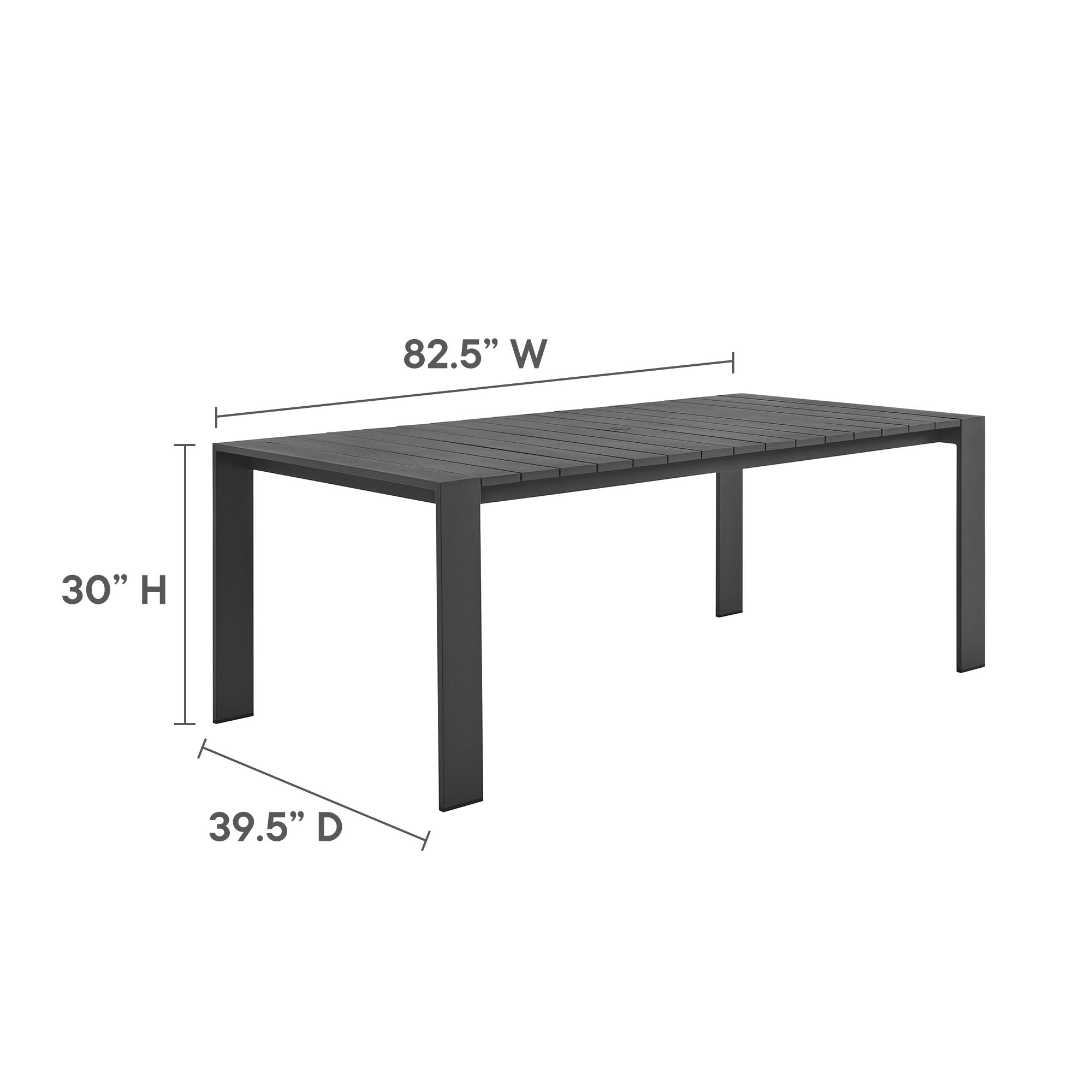 Tahoe 9-Piece Outdoor Patio Aluminum Dining Set, Gray Gray