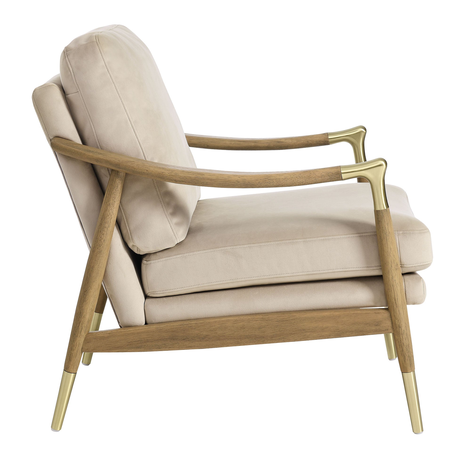 Langford Performance Velvet Accent Armchair, Almond Walnut
