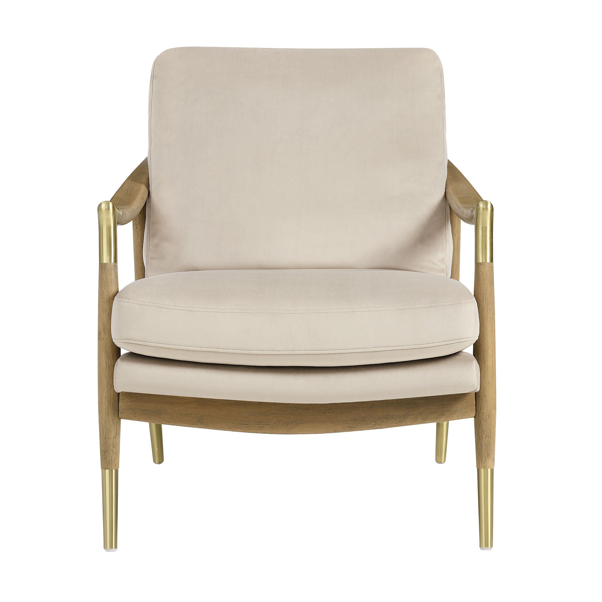 Langford Performance Velvet Accent Armchair, Almond Walnut