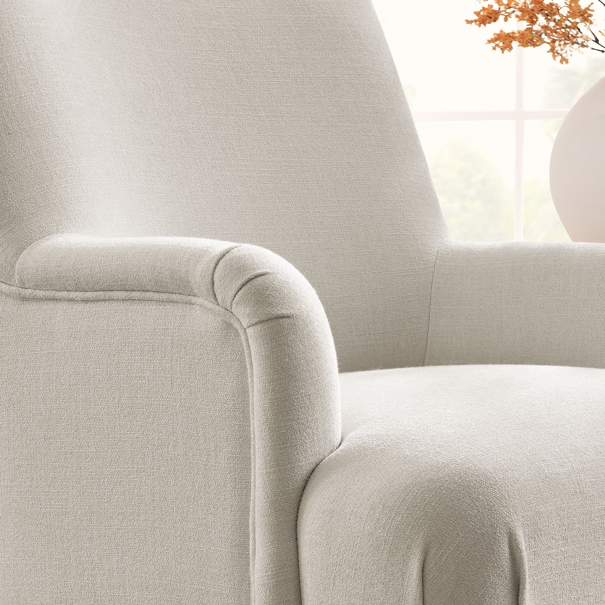 Ellington Fabric Upholstered Accent Armchair, Salt