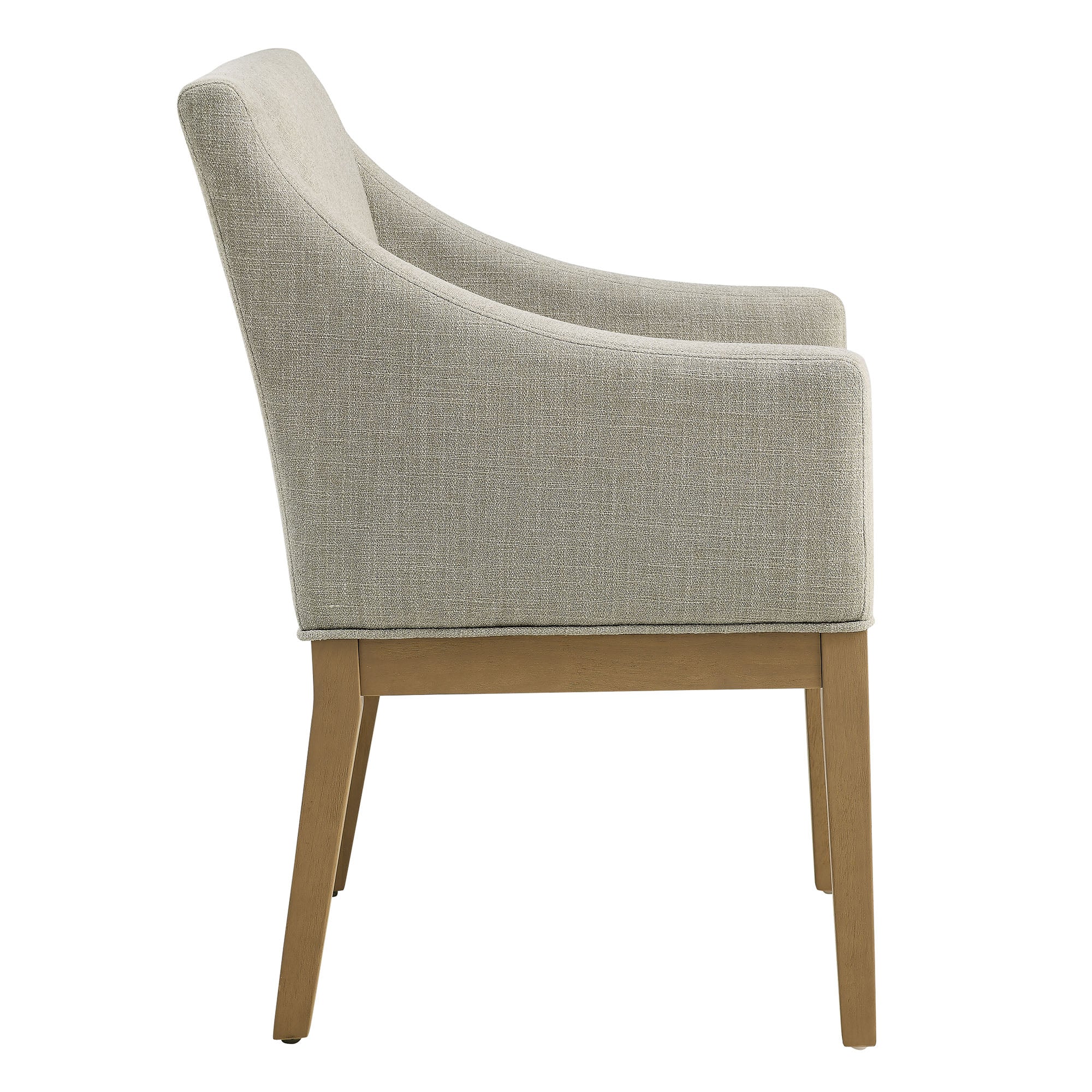Alton Fabric Upholstered Dining Armchair, Linen Natural