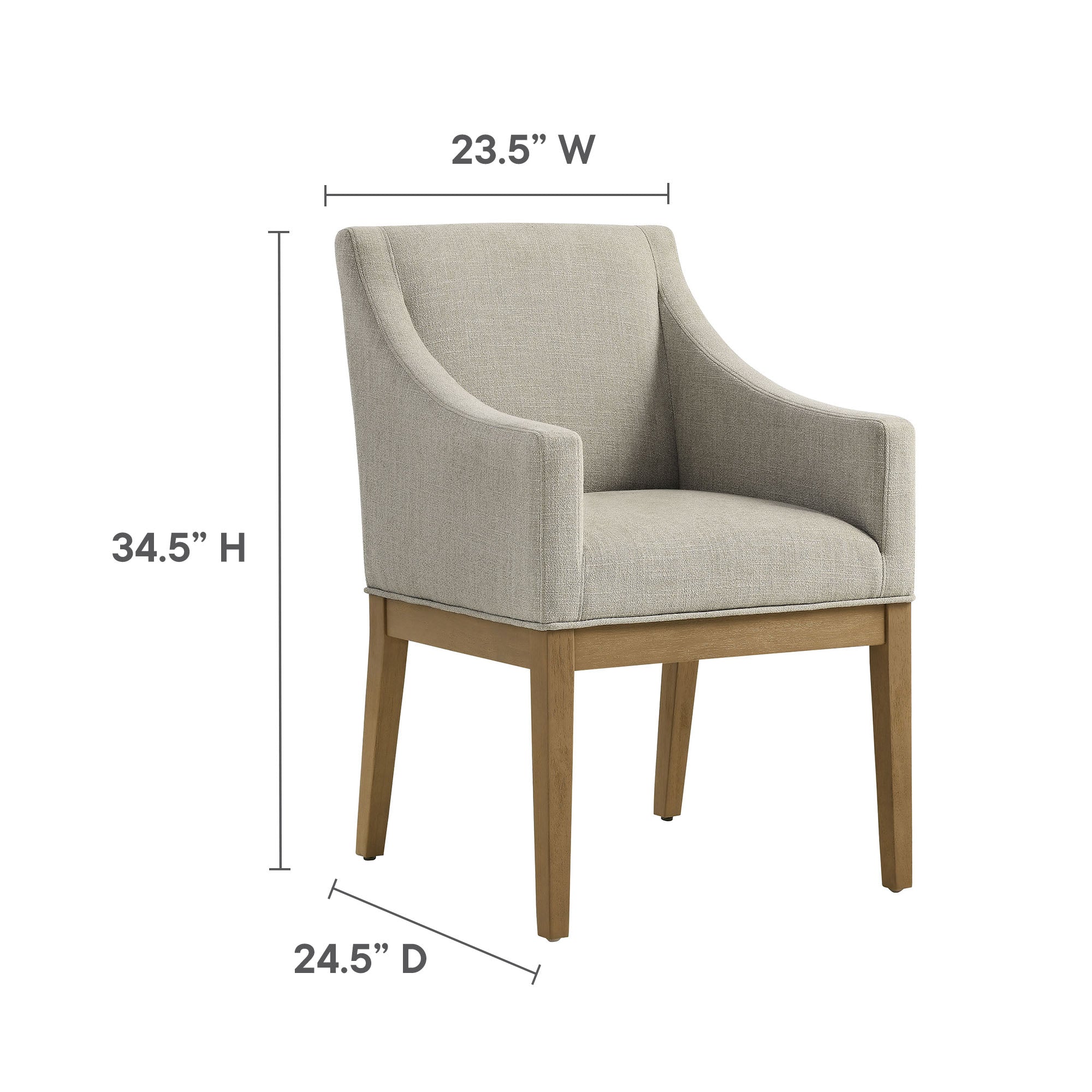 Alton Fabric Upholstered Dining Armchair, Linen Natural