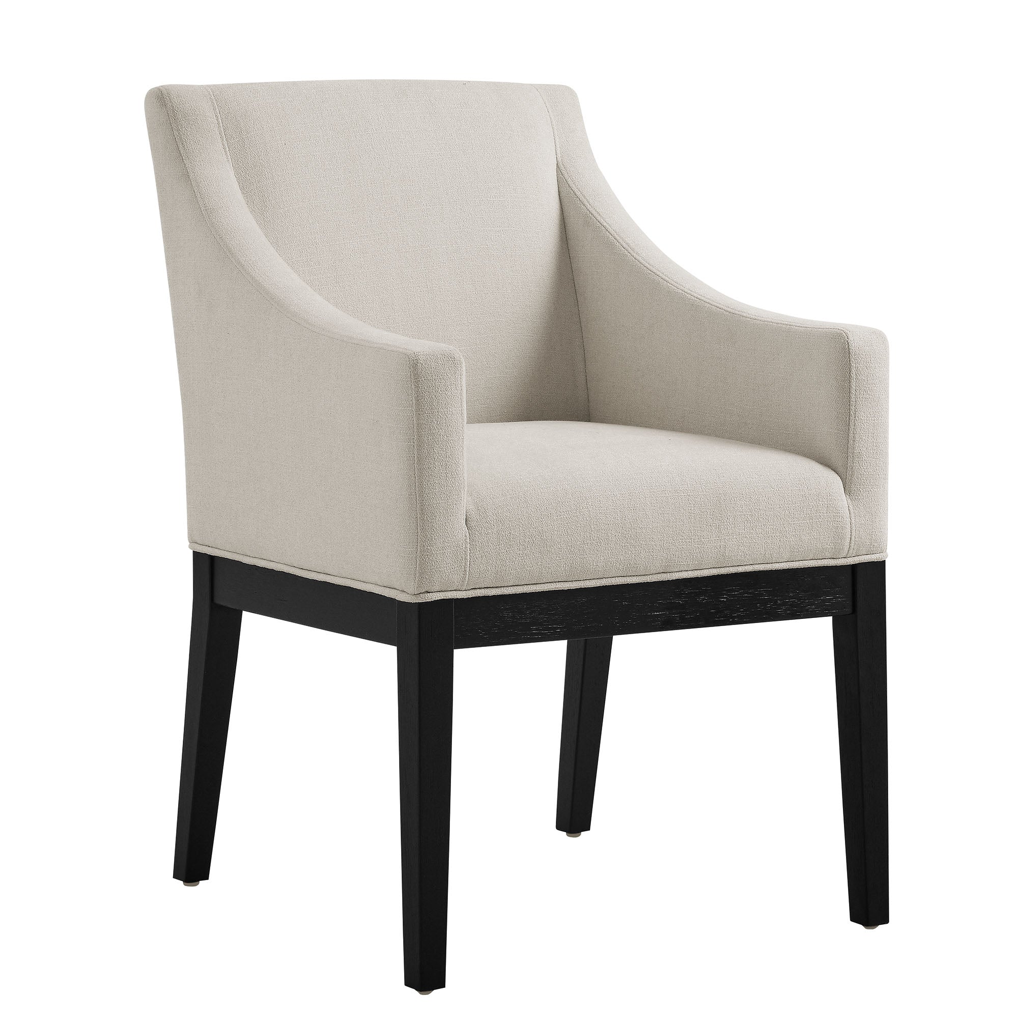 Alton Fabric Upholstered Dining Armchair, Salt Black