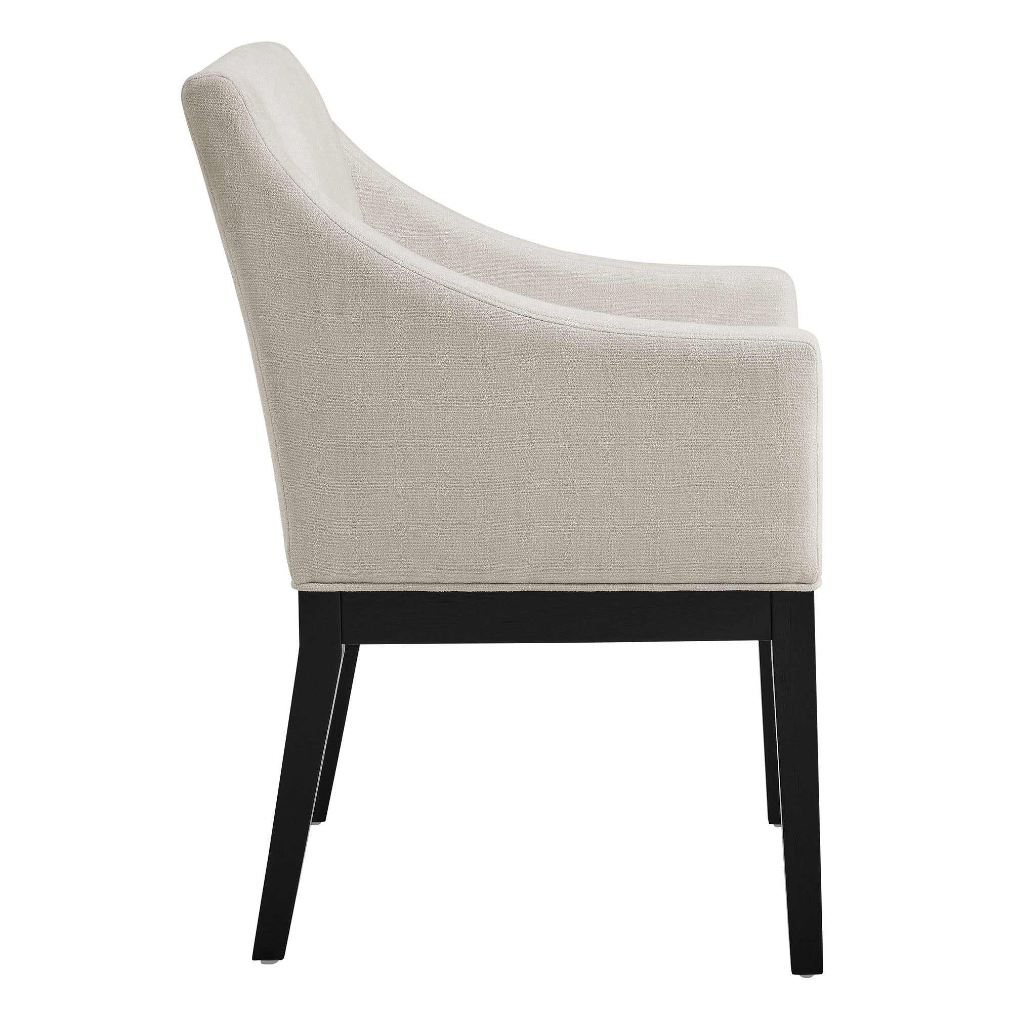 Alton Fabric Upholstered Dining Armchair, Salt Black