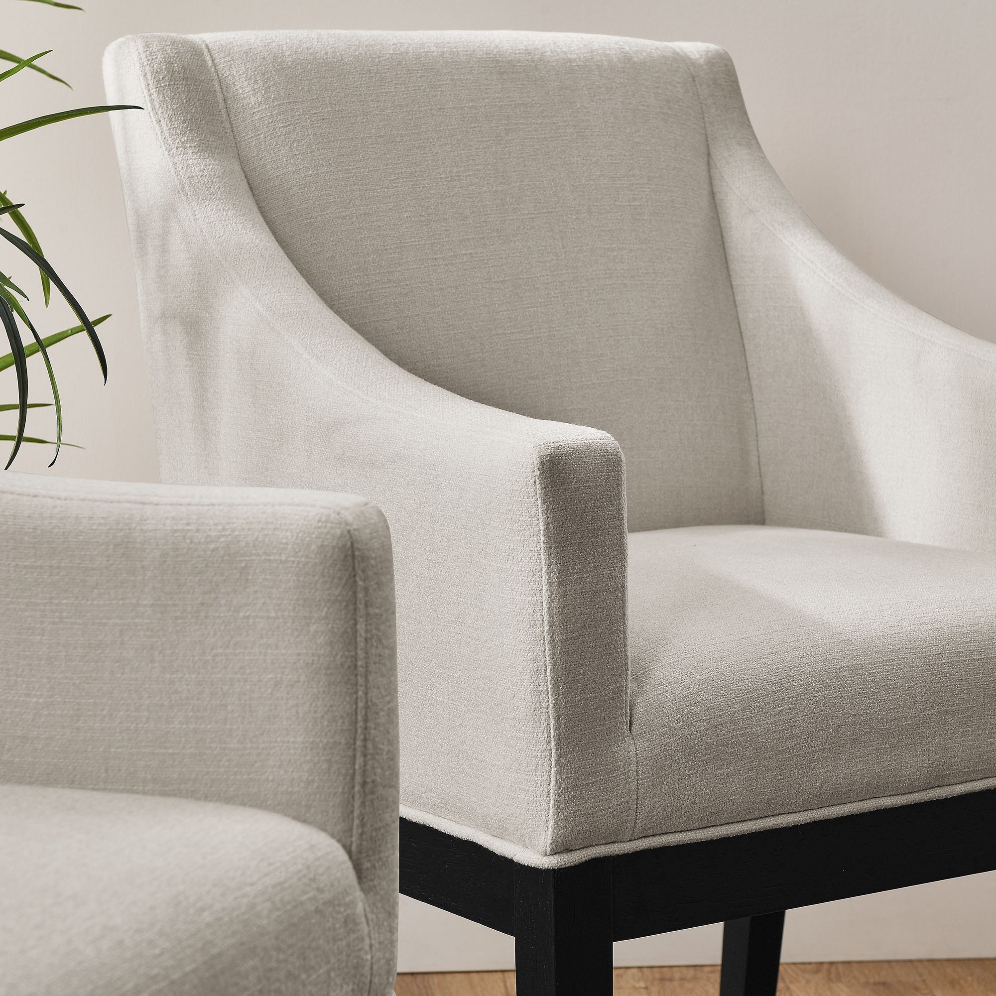 Alton Fabric Upholstered Dining Armchair, Salt Black