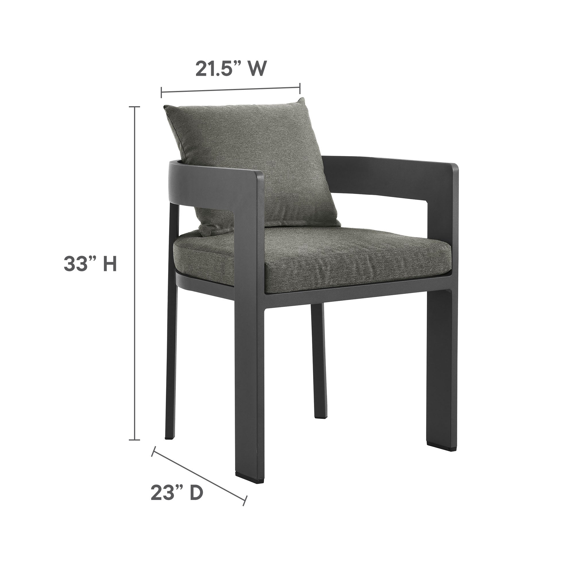 Tahoe 9-Piece Outdoor Patio Aluminum Dining Set, Gray Charcoal