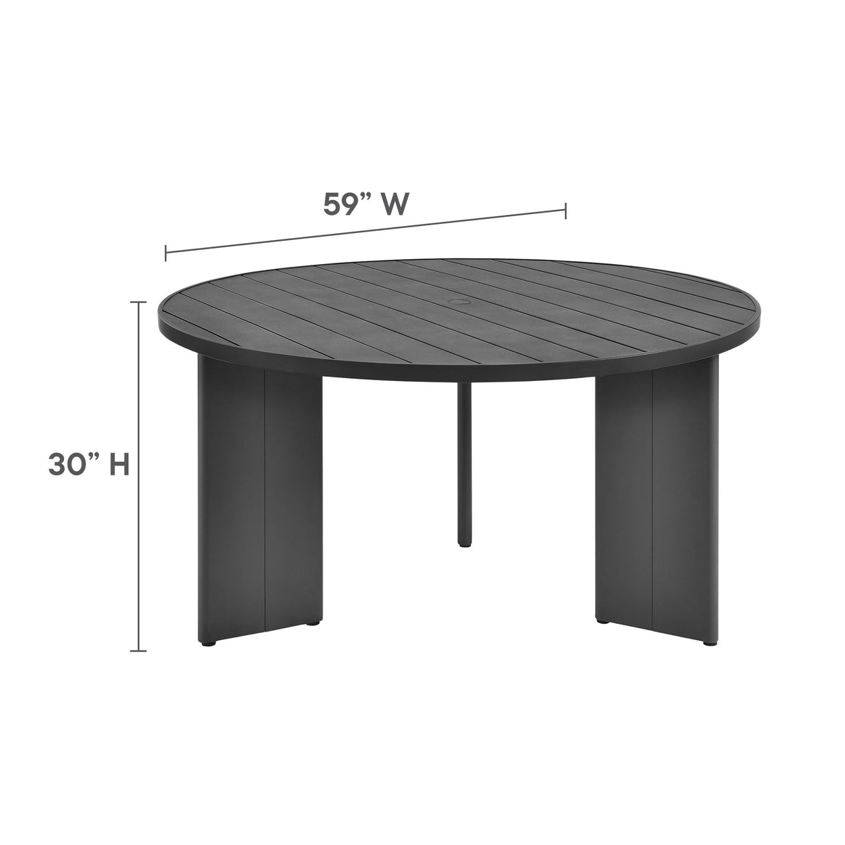 Tahoe 5-Piece Outdoor Patio Aluminum Dining Set, Gray White