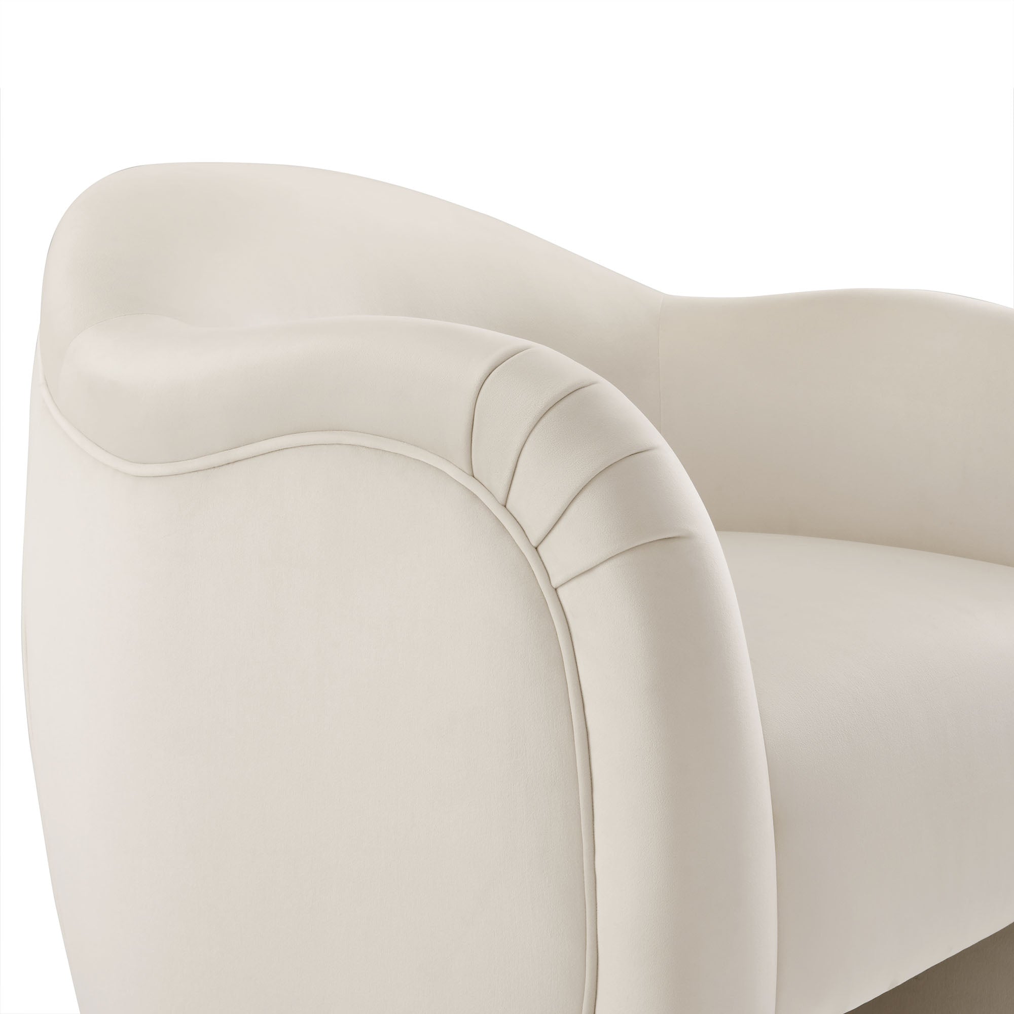 Compose Performance Velvet Accent Chair, Alabaster