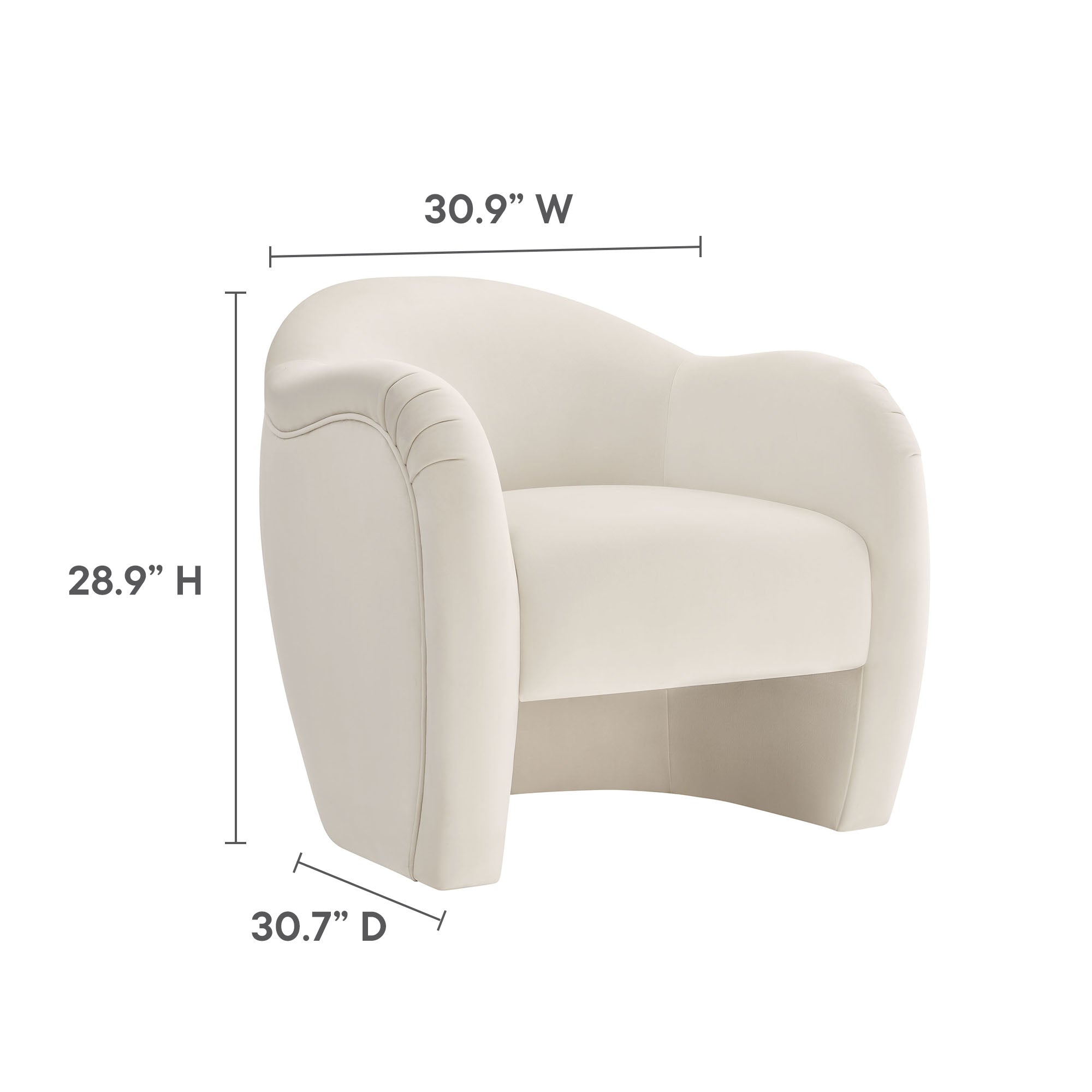 Compose Performance Velvet Accent Chair, Alabaster