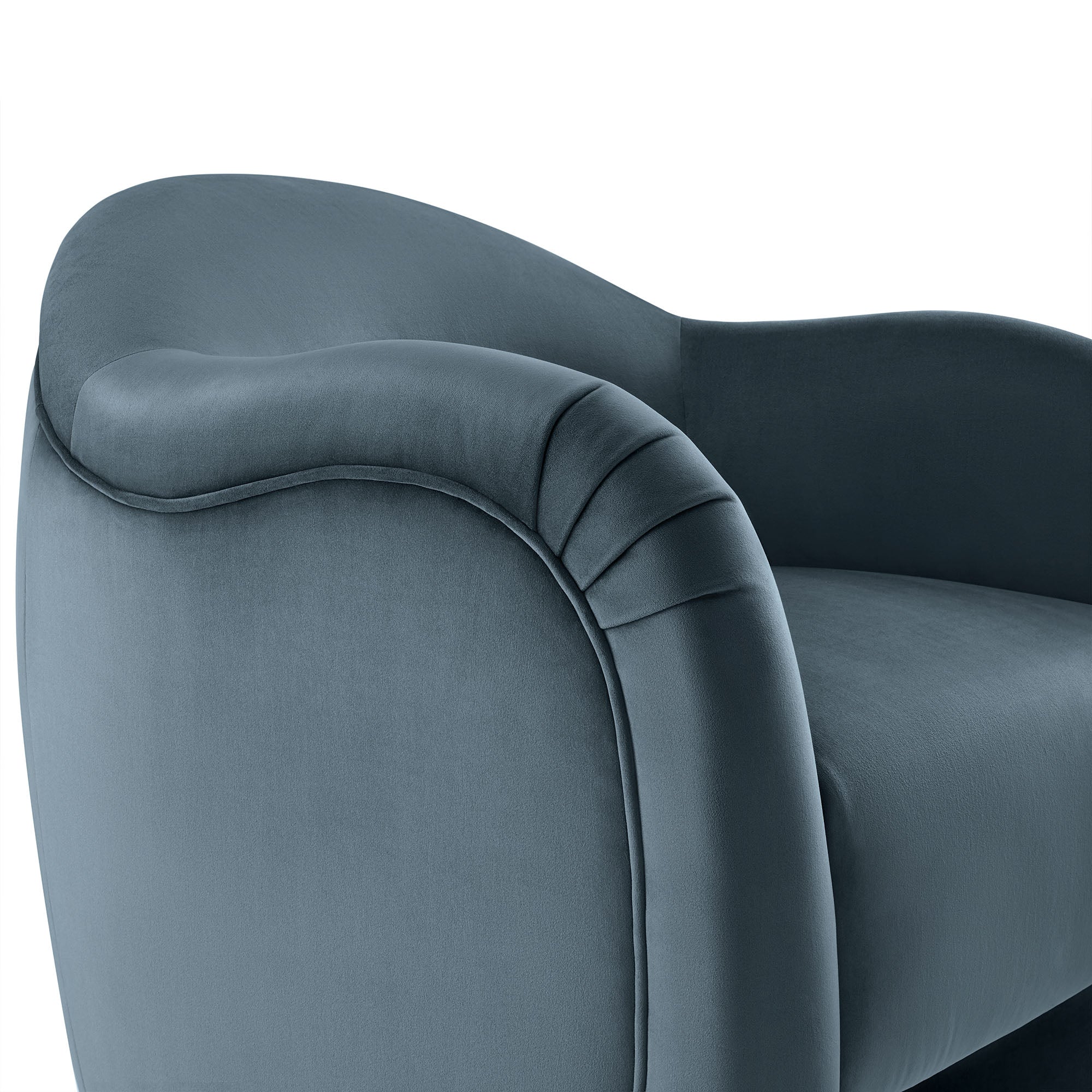 Compose Performance Velvet Accent Chair, Cadet Blue