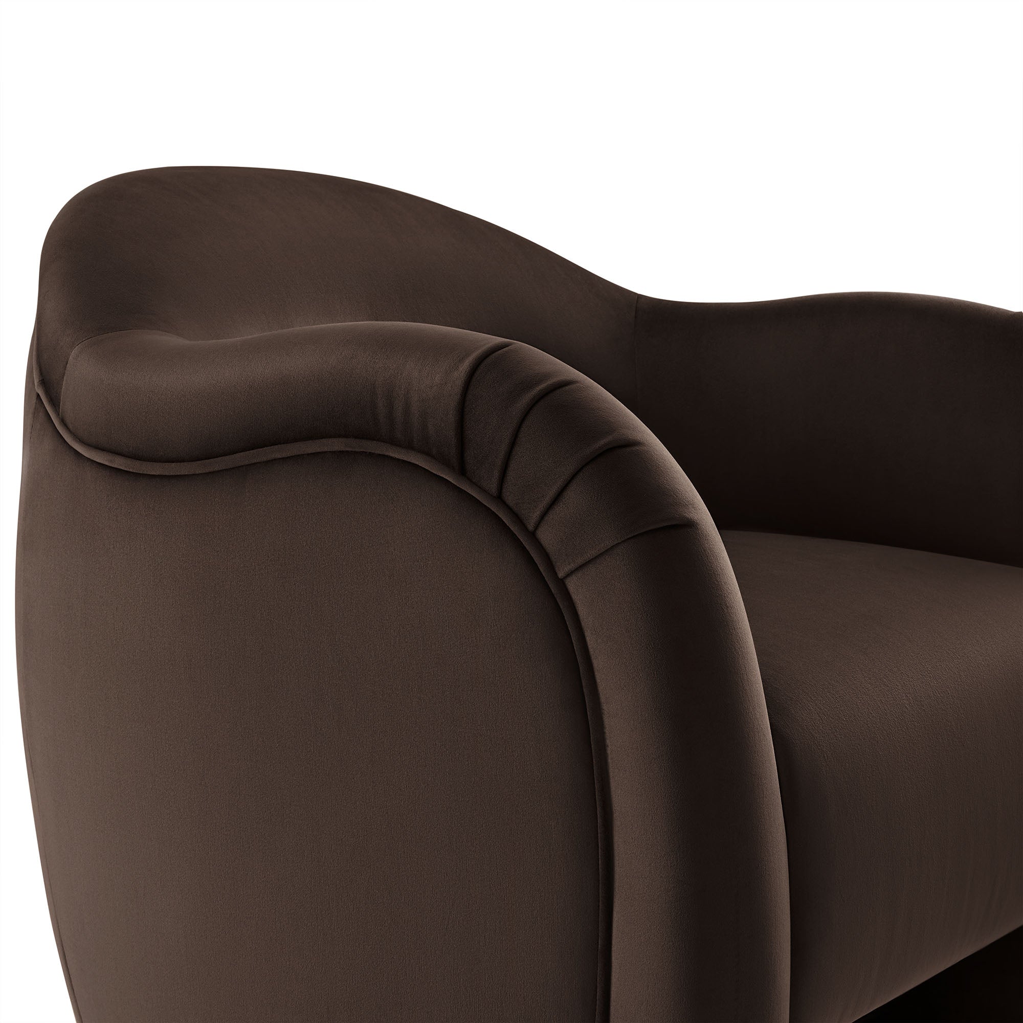 Compose Performance Velvet Accent Chair, Chocolate Brown