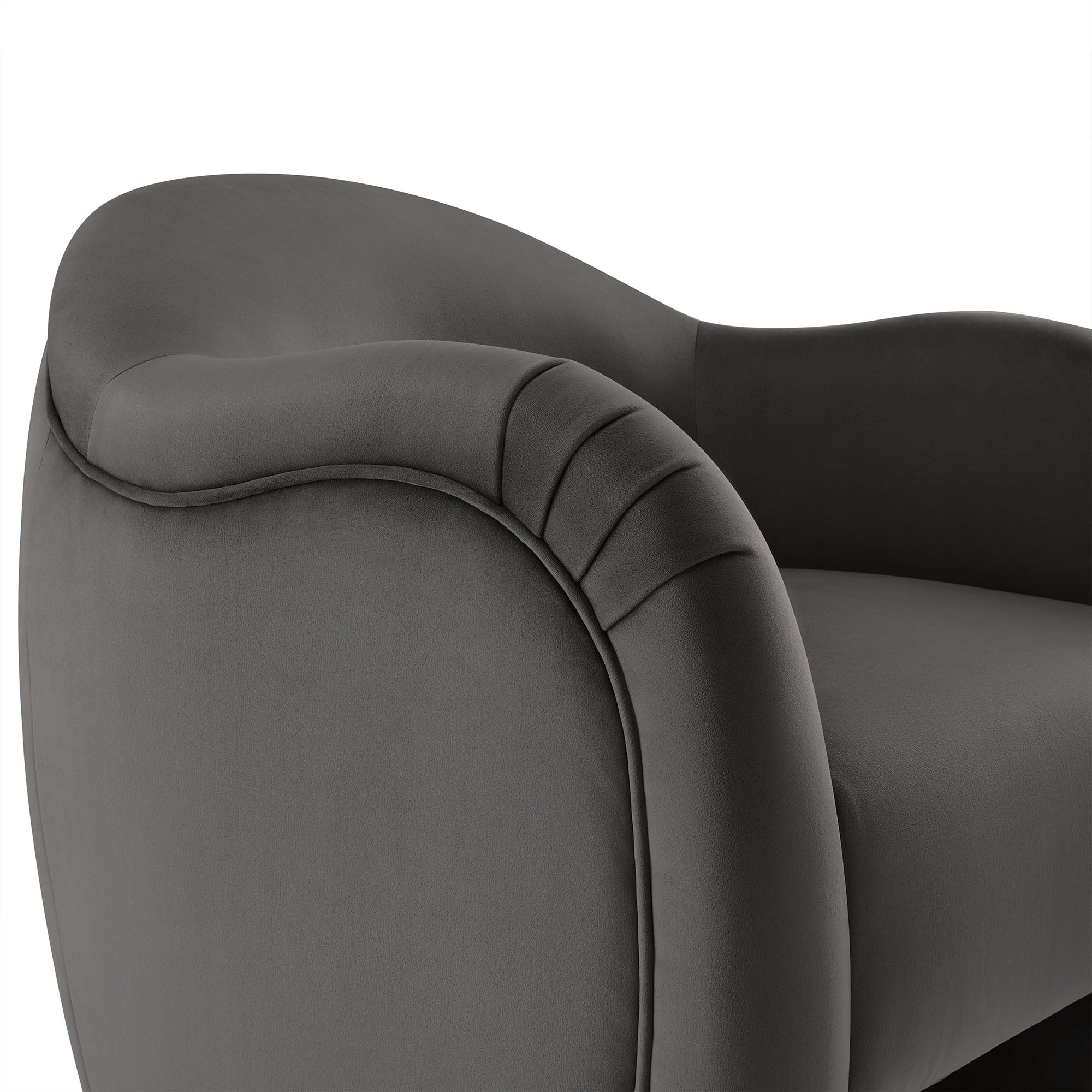 Compose Performance Velvet Accent Chair, Storm Gray