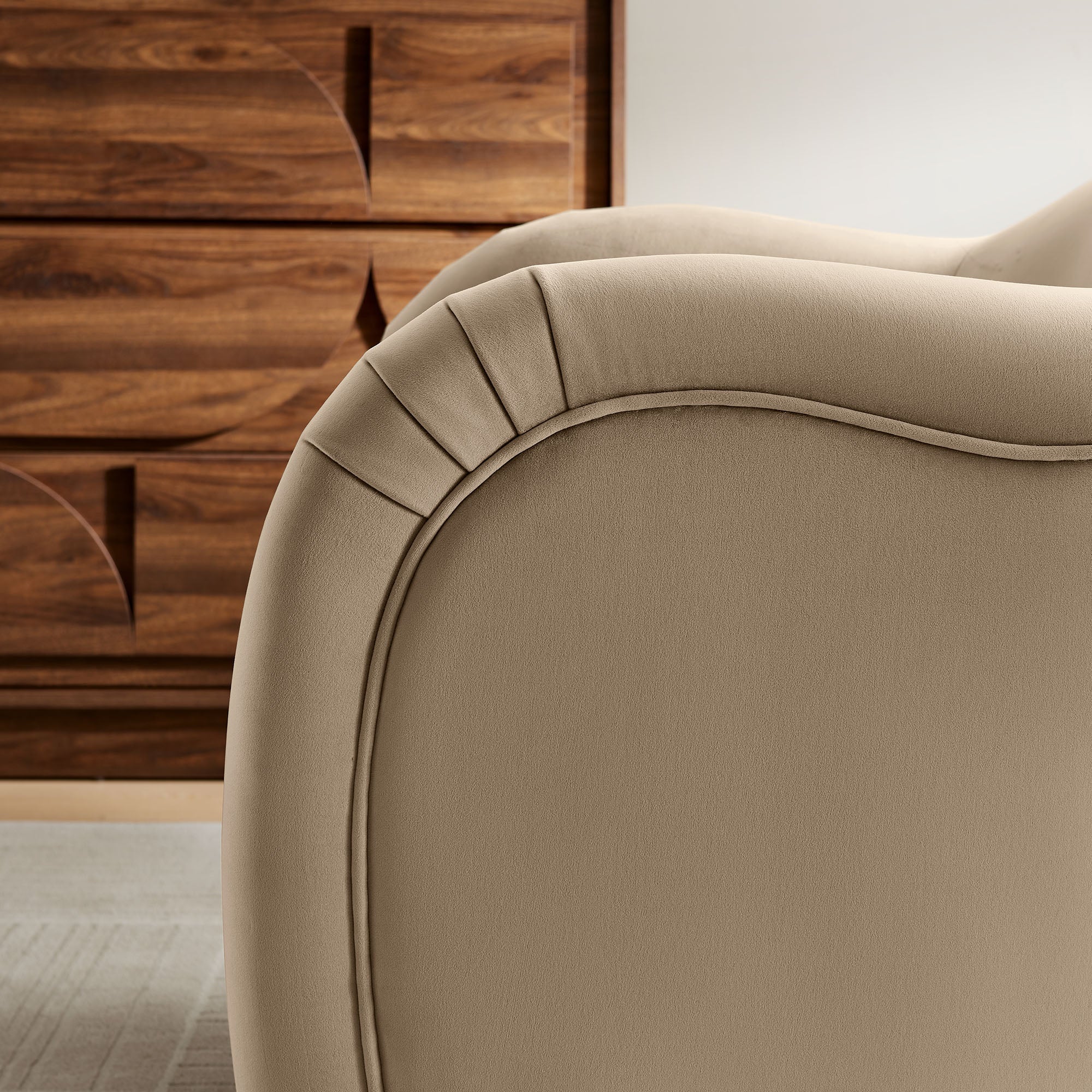 Compose Performance Velvet Accent Chair, Taupe