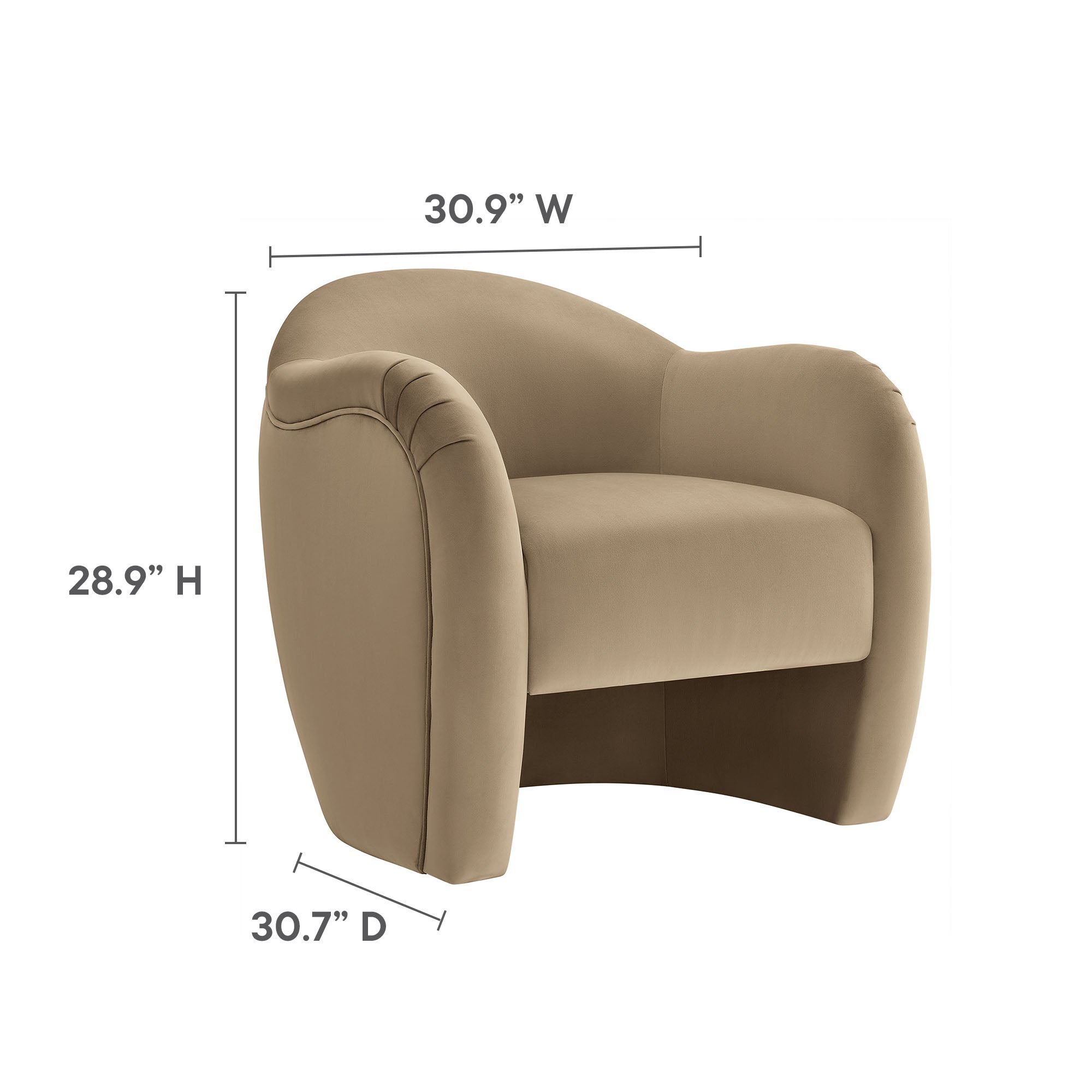 Compose Performance Velvet Accent Chair, Taupe