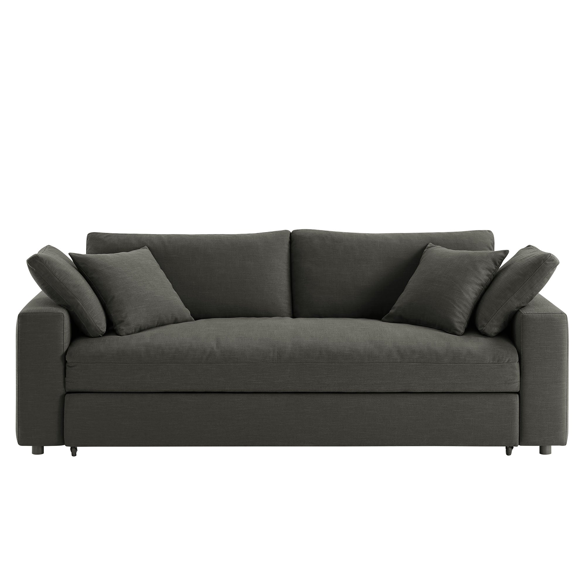 Commix Down Filled Overstuffed Sleeper Sofa, Gray