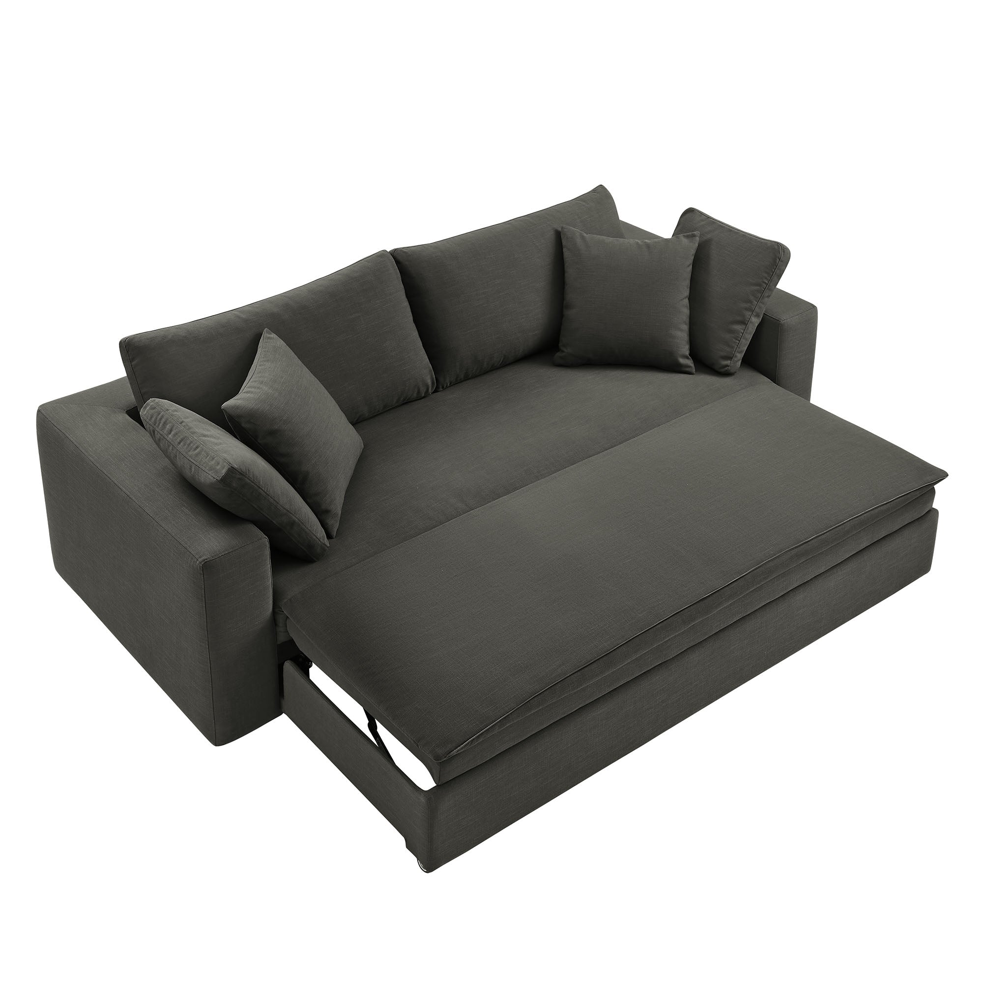 Commix Down Filled Overstuffed Sleeper Sofa, Gray