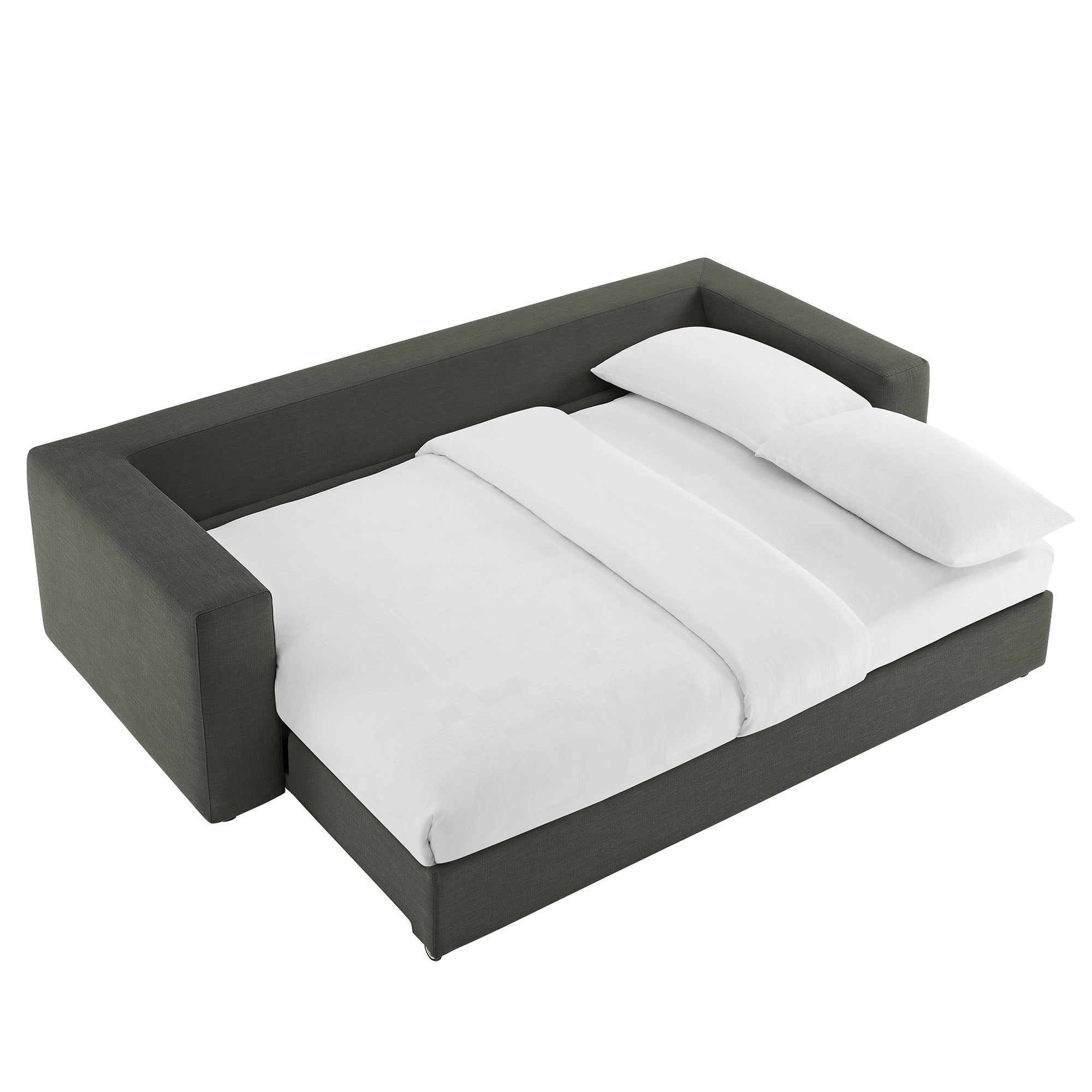 Commix Down Filled Overstuffed Sleeper Sofa, Gray