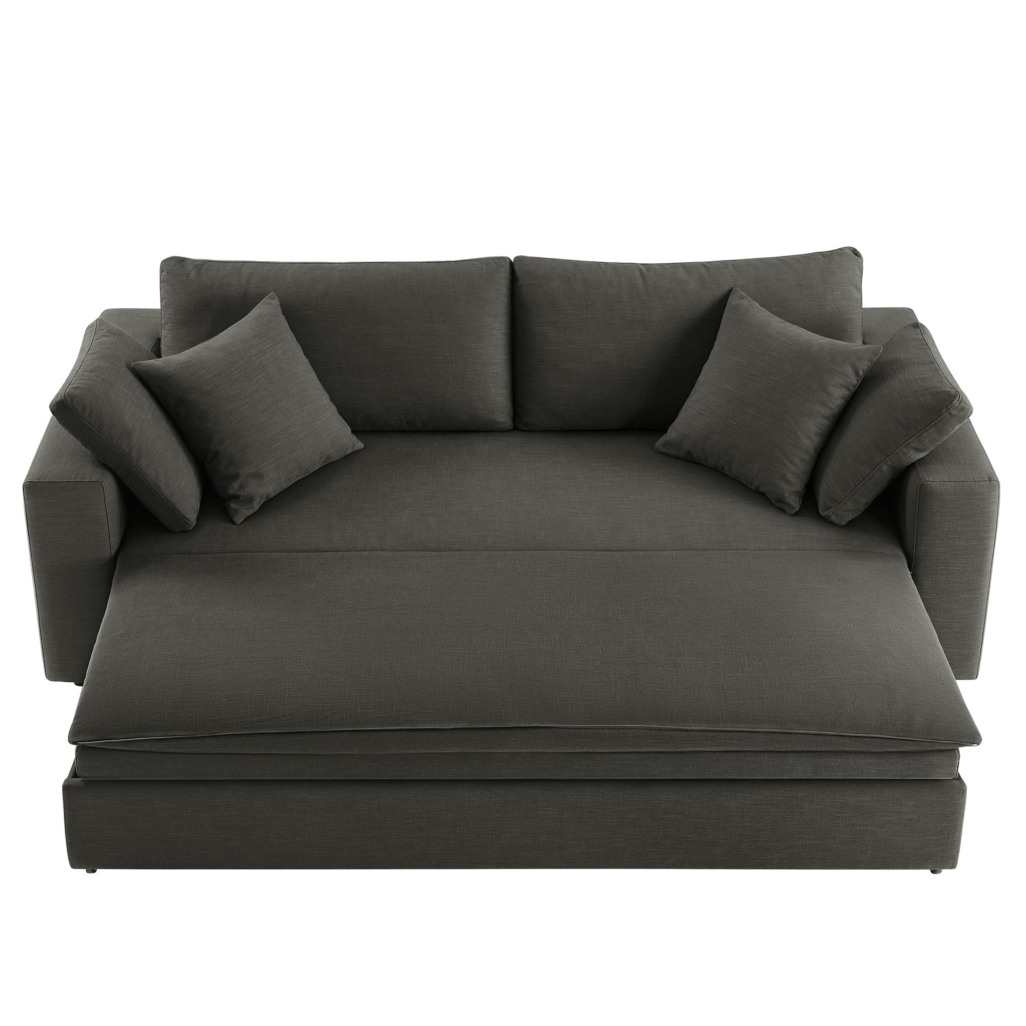 Commix Down Filled Overstuffed Sleeper Sofa, Gray