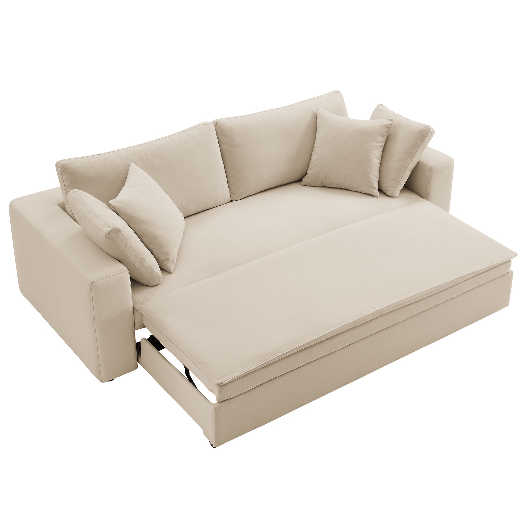 Commix Down Filled Overstuffed Sleeper Sofa, Light Beige