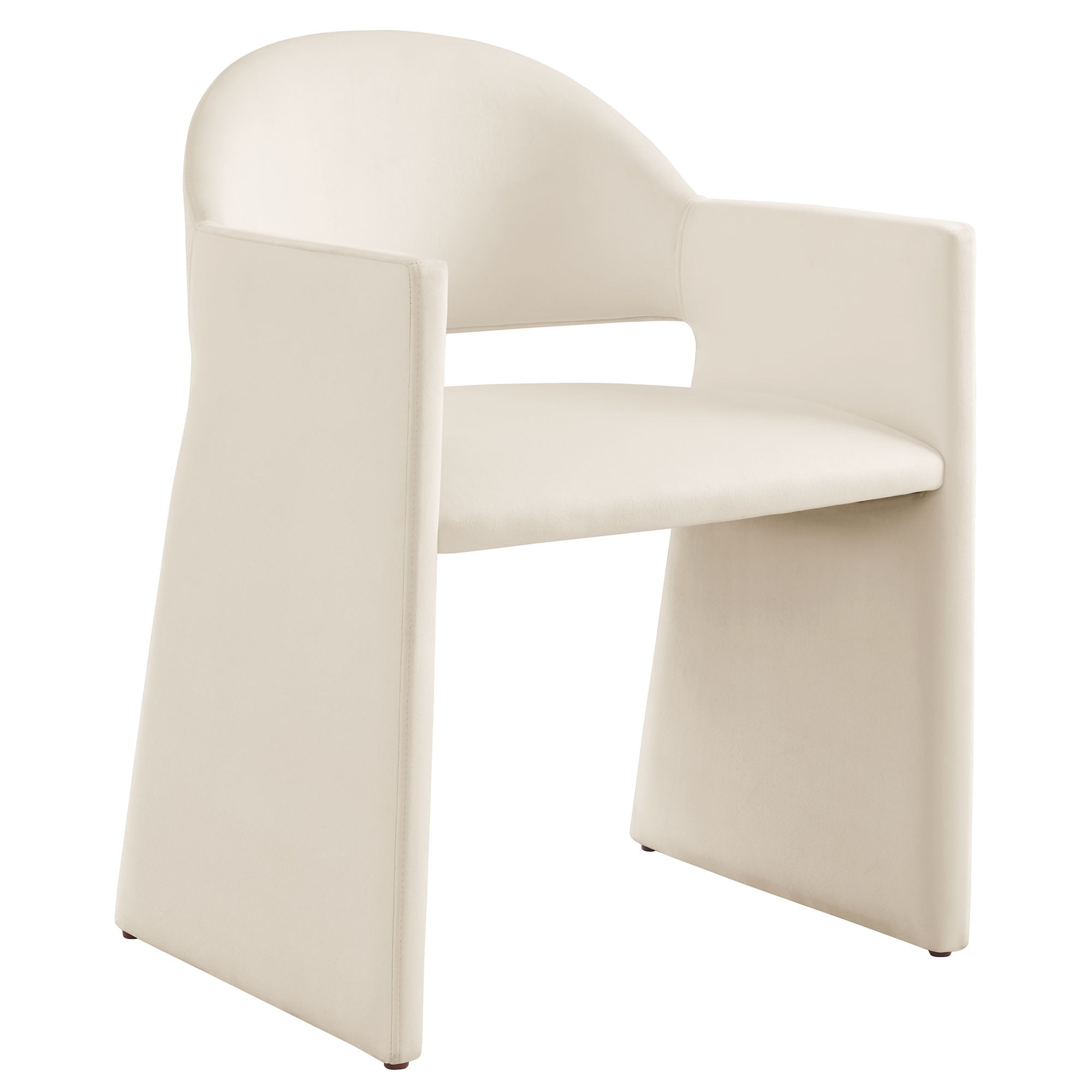 Talia Performance Velvet Dining Armchair, Alabaster