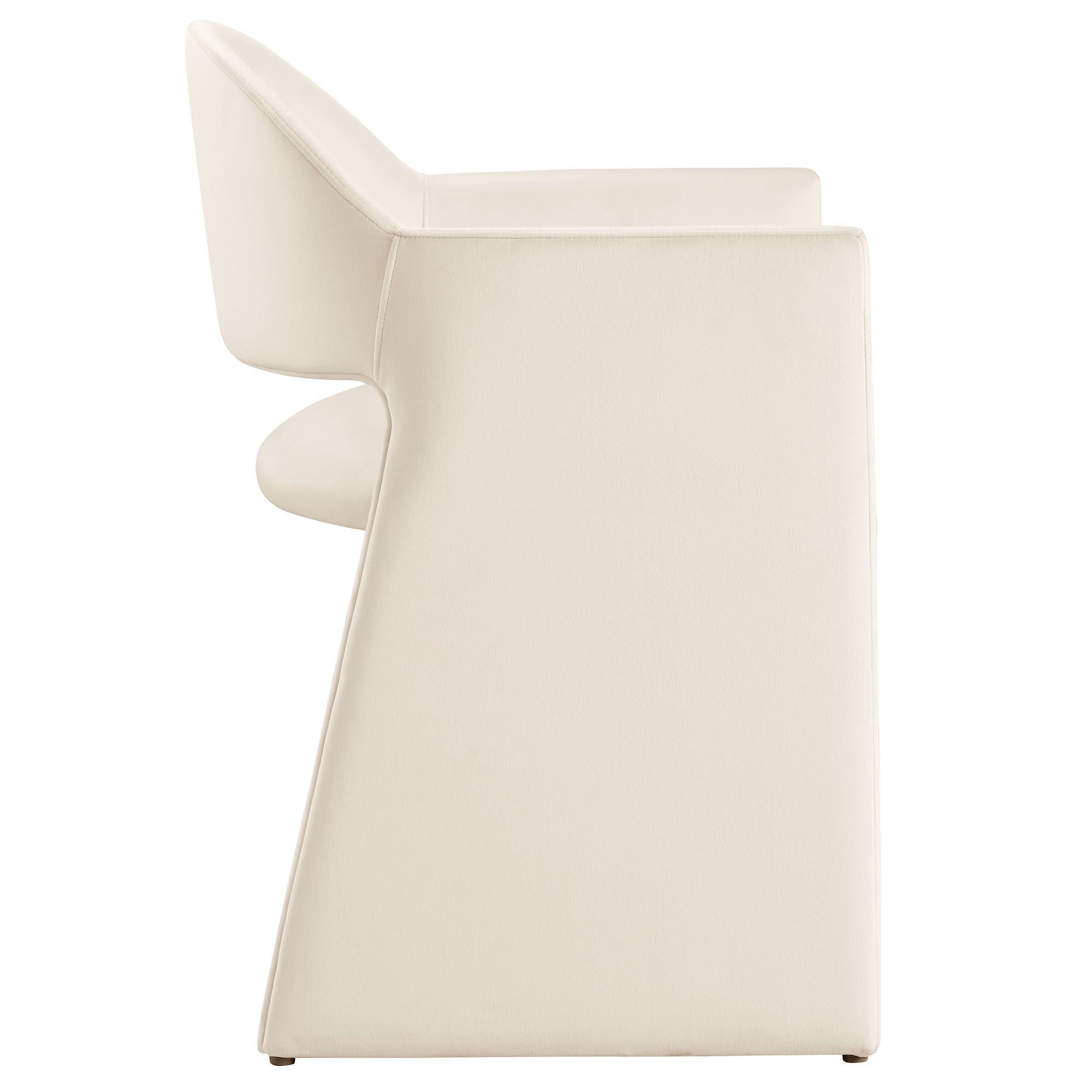 Talia Performance Velvet Dining Armchair, Alabaster