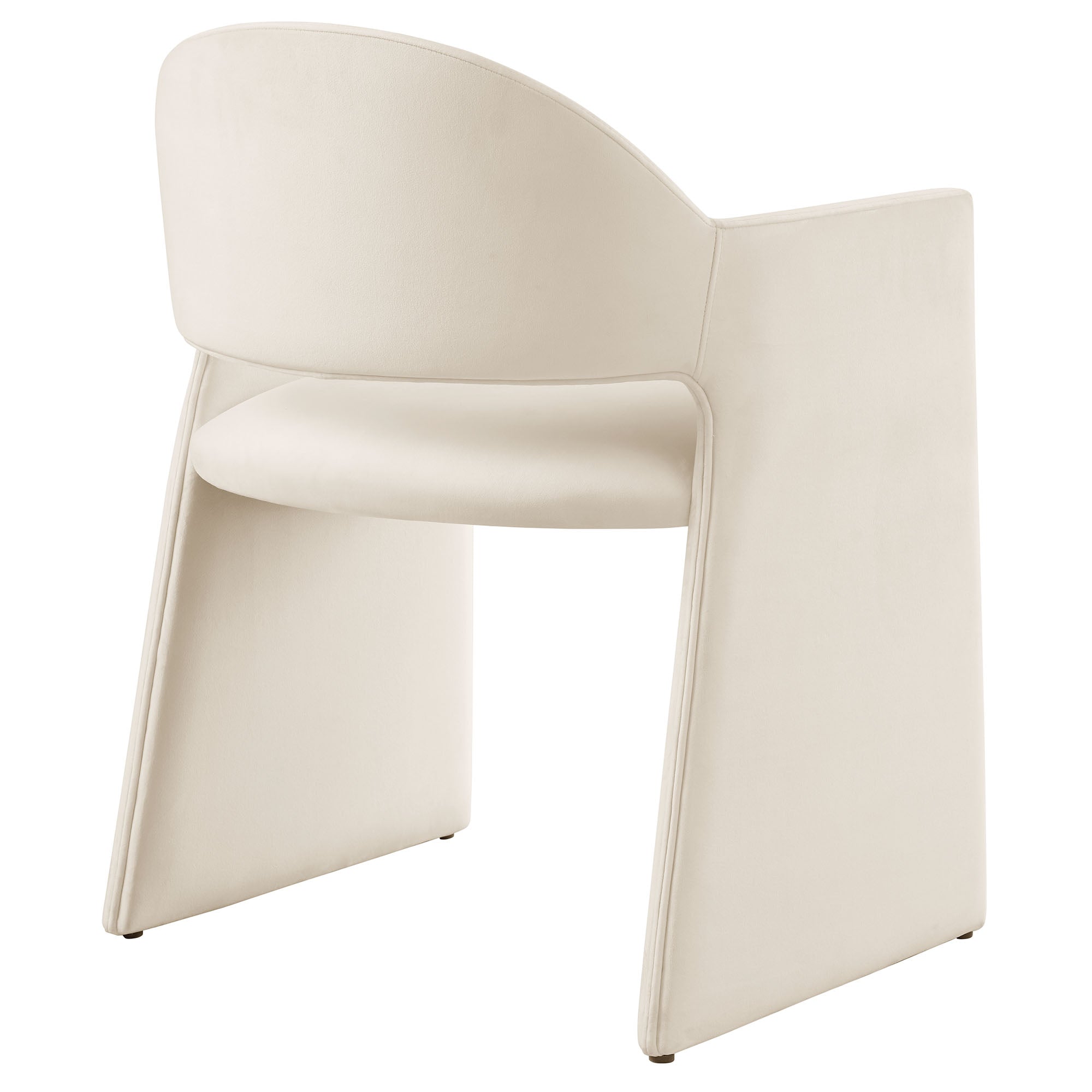 Talia Performance Velvet Dining Armchair, Alabaster