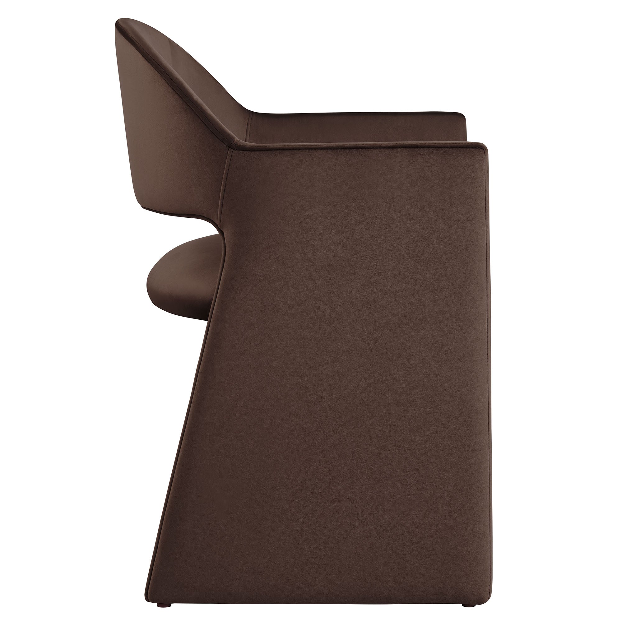 Talia Performance Velvet Dining Armchair, Chocolate Brown