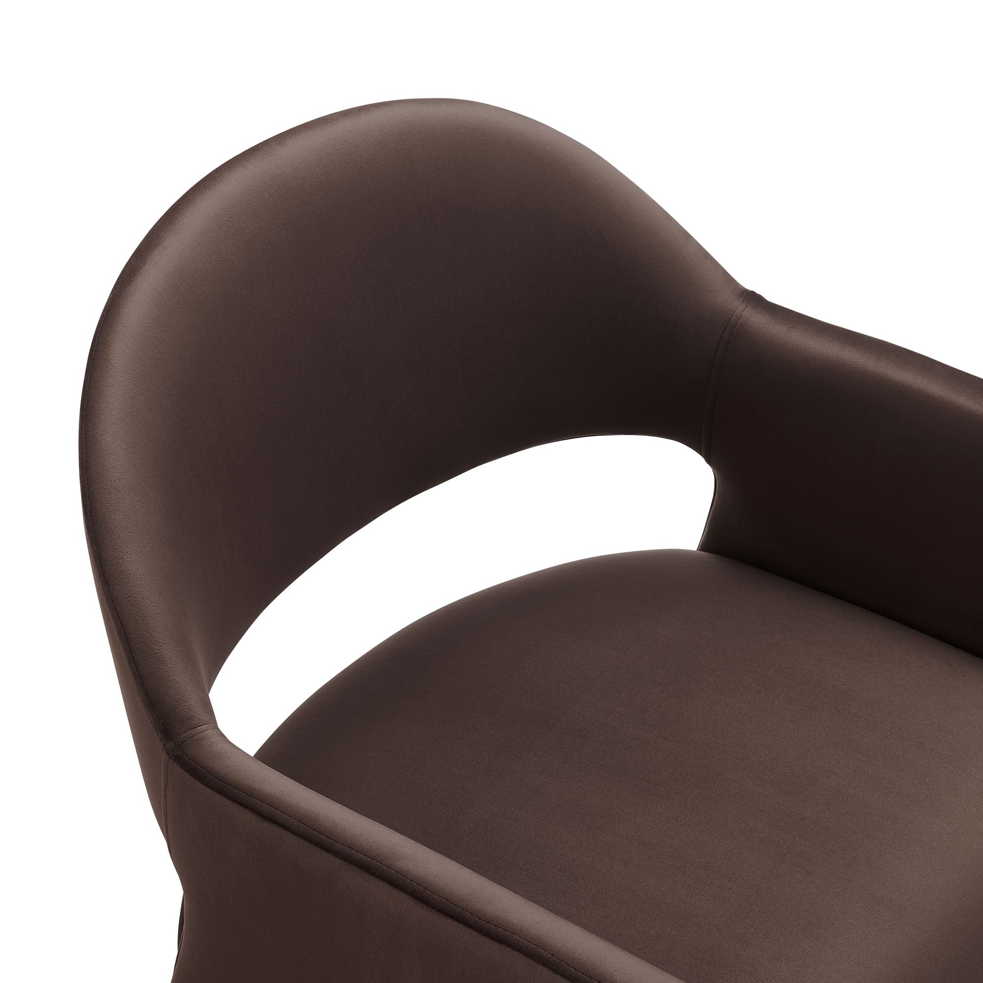 Talia Performance Velvet Dining Armchair, Chocolate Brown