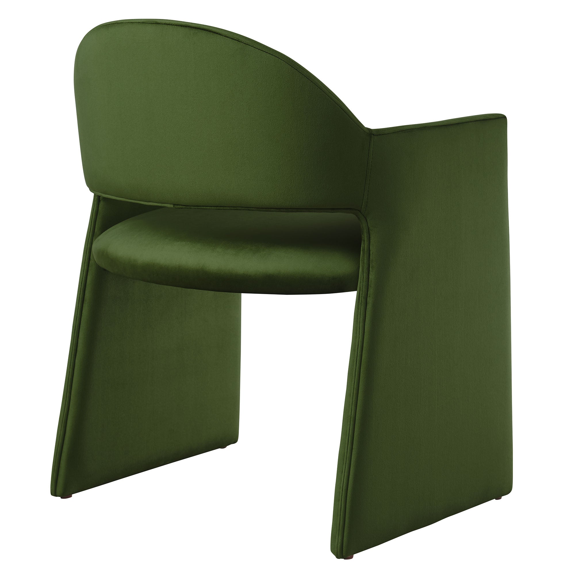 Talia Performance Velvet Dining Armchair, Moss Green