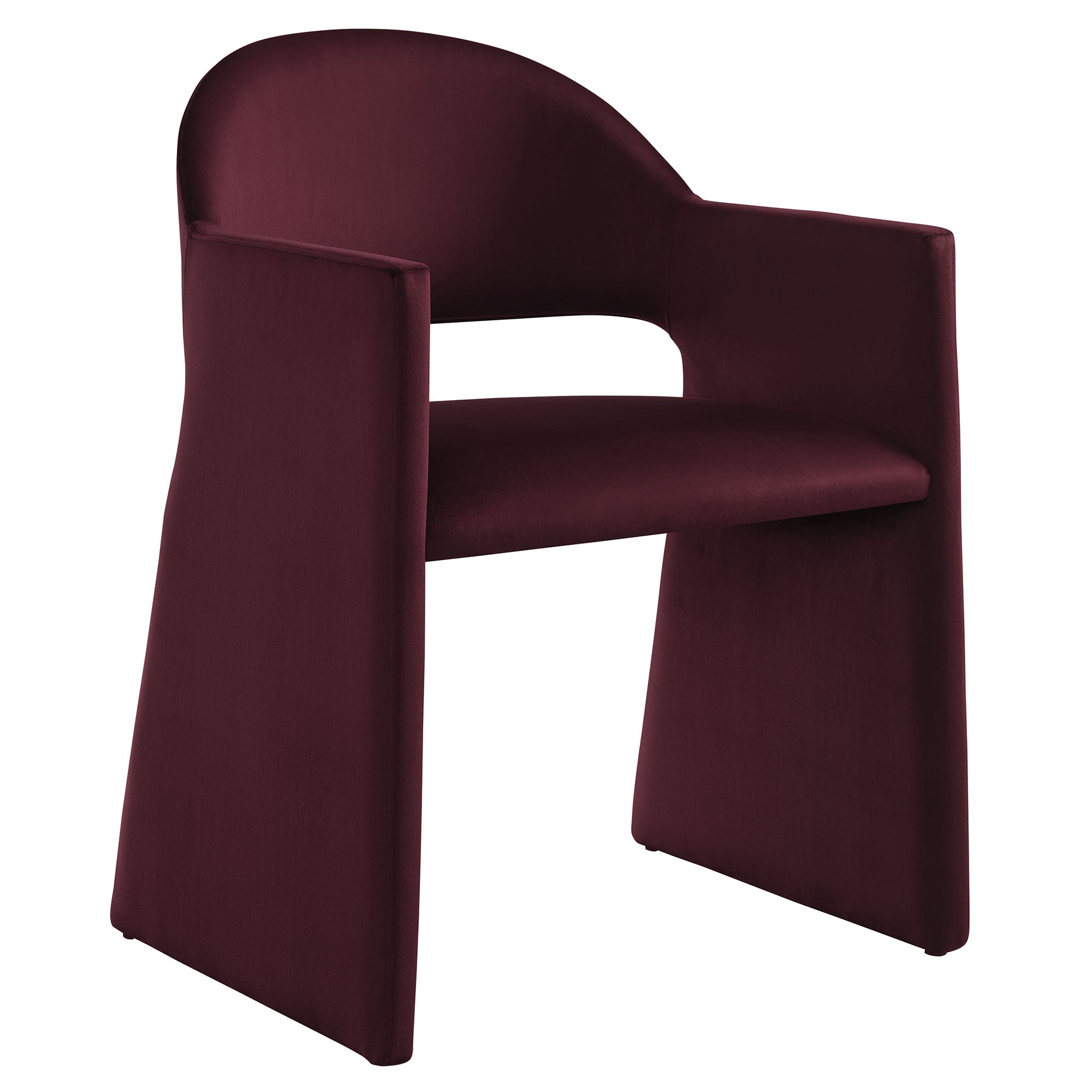 Talia Performance Velvet Dining Armchair, Mulberry