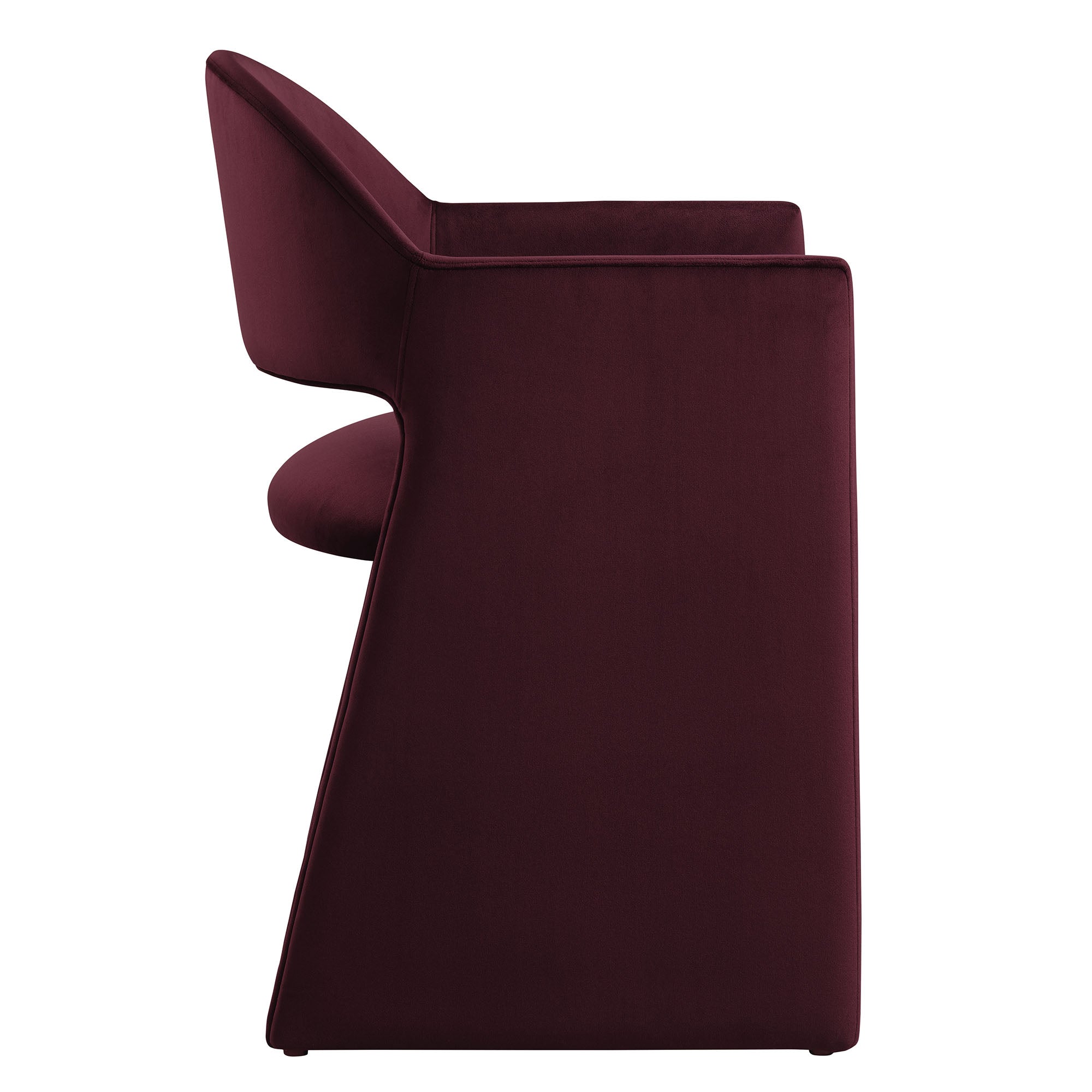 Talia Performance Velvet Dining Armchair, Mulberry