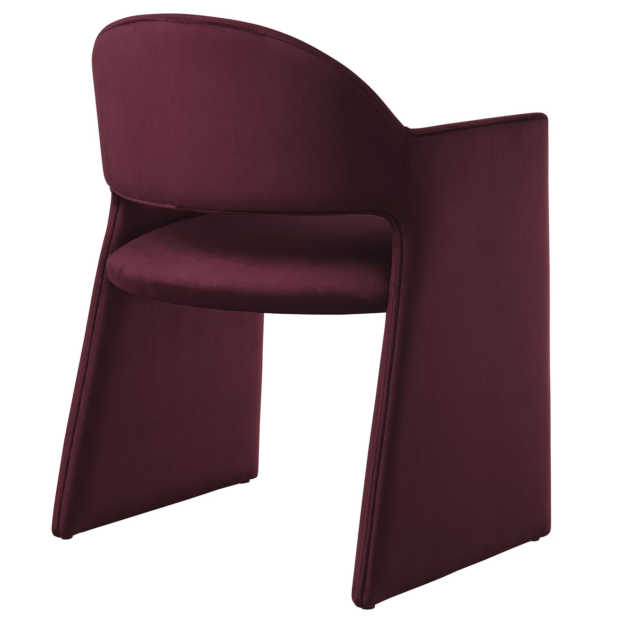 Talia Performance Velvet Dining Armchair, Mulberry